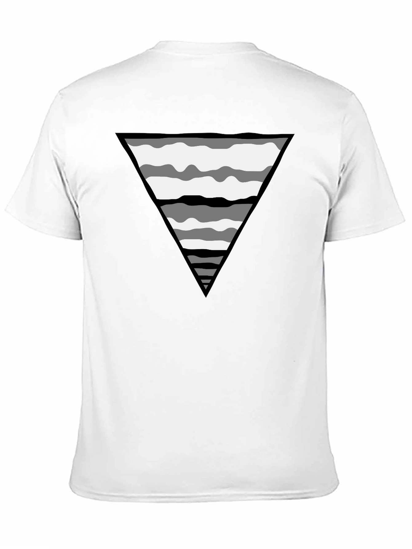 Abstract Triangle Graphic Tee - Casual Black T-Shirt
