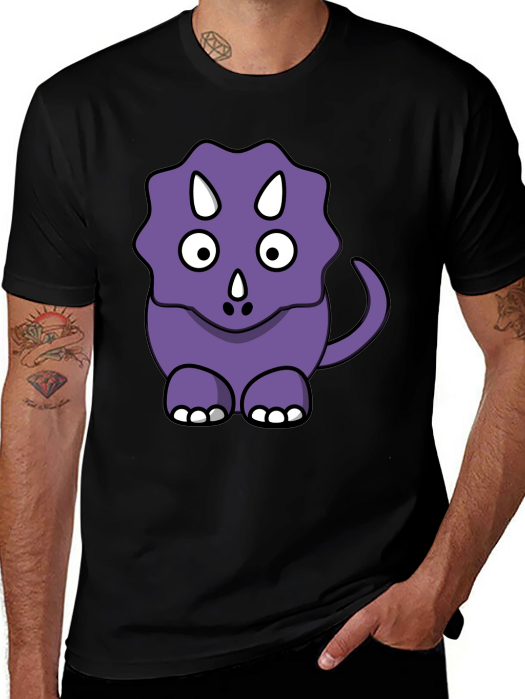 Cute Purple Cartoon Dinosaur T-Shirt