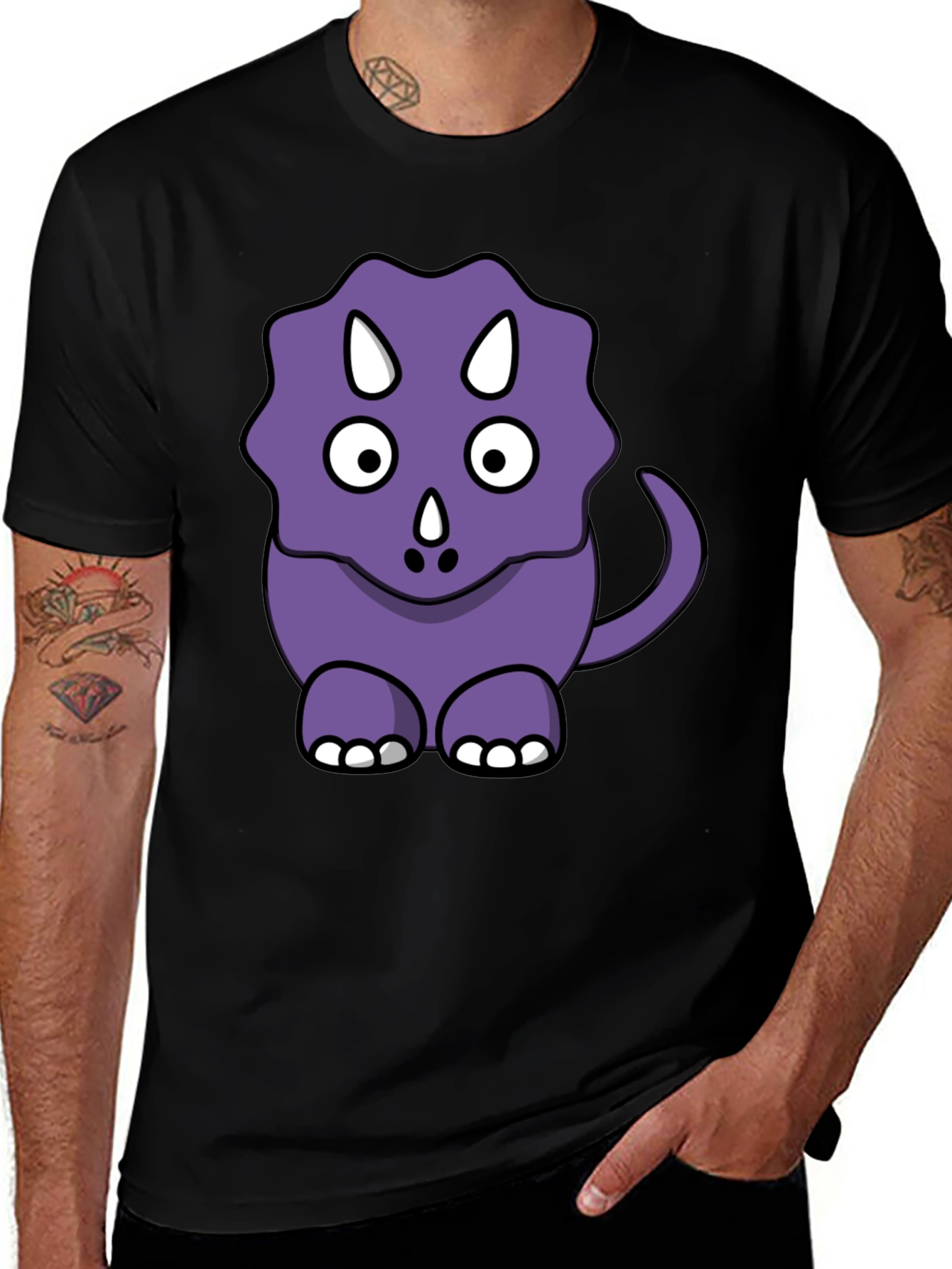 Cute Purple Cartoon Dinosaur T-Shirt