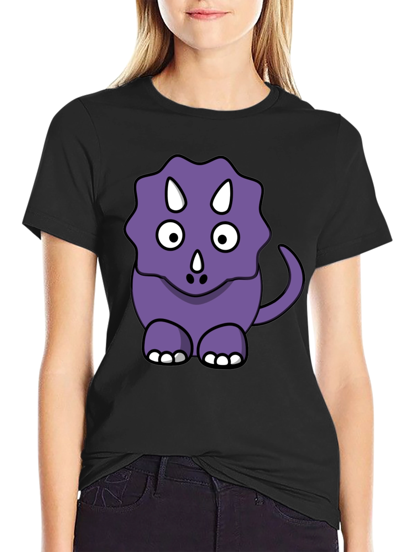Cute Purple Cartoon Dinosaur T-Shirt