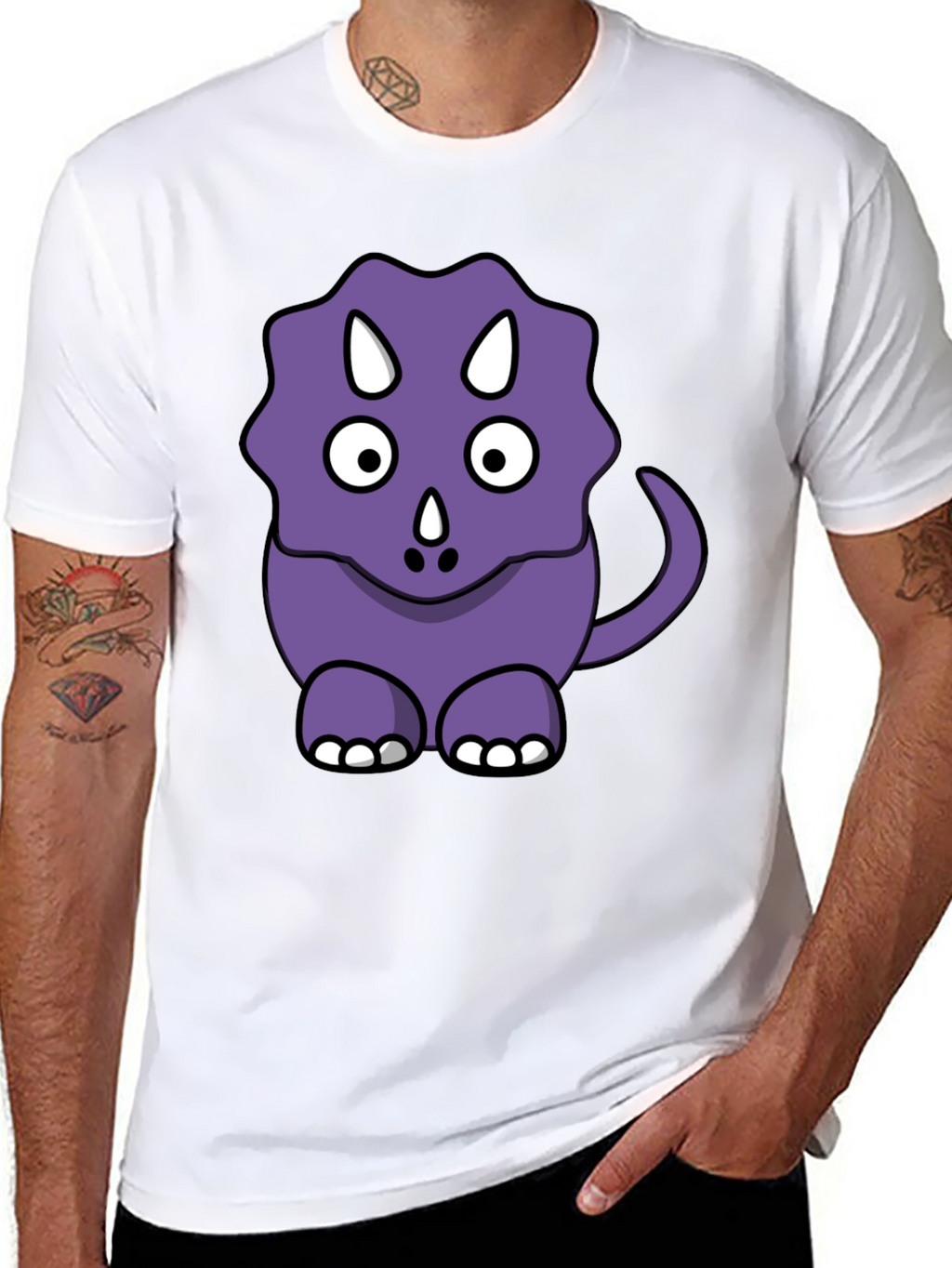 Cute Purple Cartoon Dinosaur T-Shirt