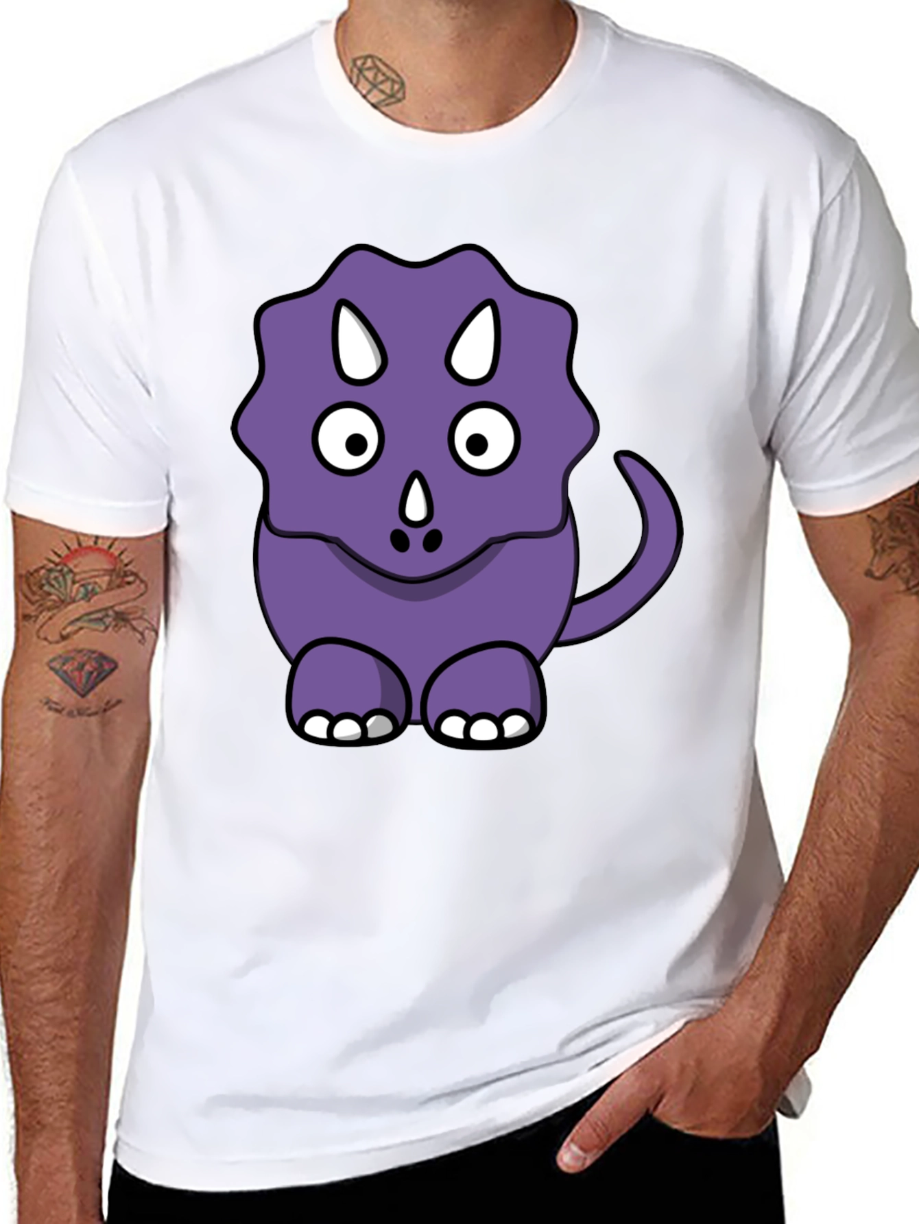 Cute Purple Cartoon Dinosaur T-Shirt