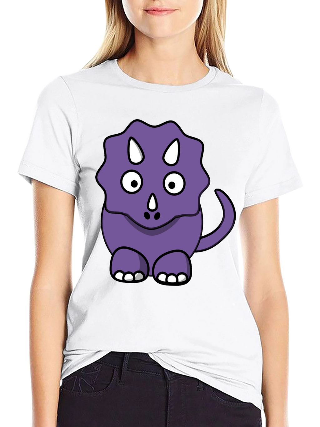 Cute Purple Cartoon Dinosaur T-Shirt