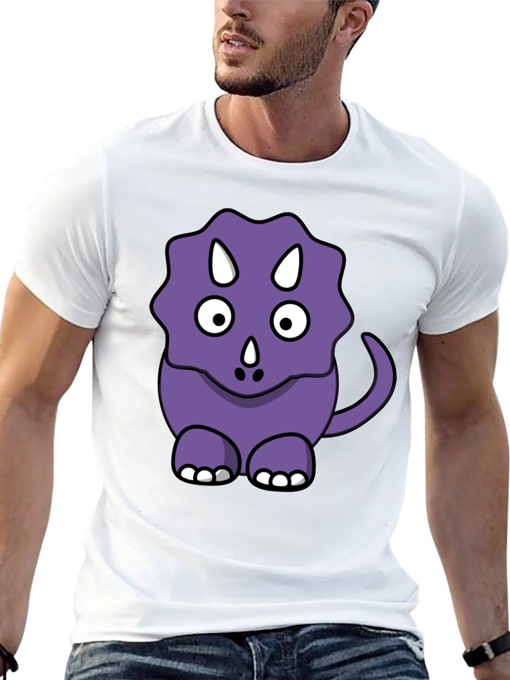 Cute Purple Cartoon Dinosaur T-Shirt