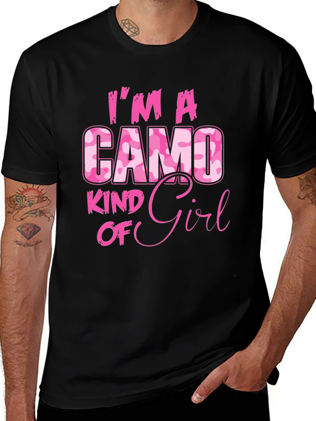 Camo Kind of Girl Graphic Tee - Pink Camouflage