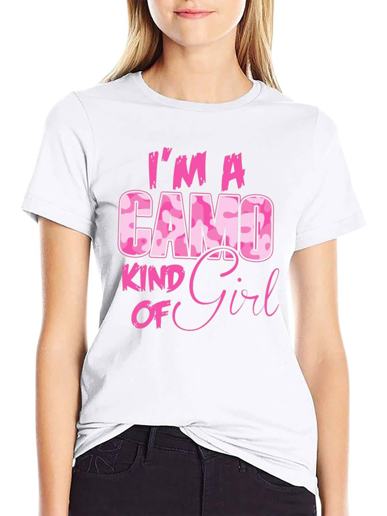 Camo Kind of Girl Graphic Tee - Pink Camouflage