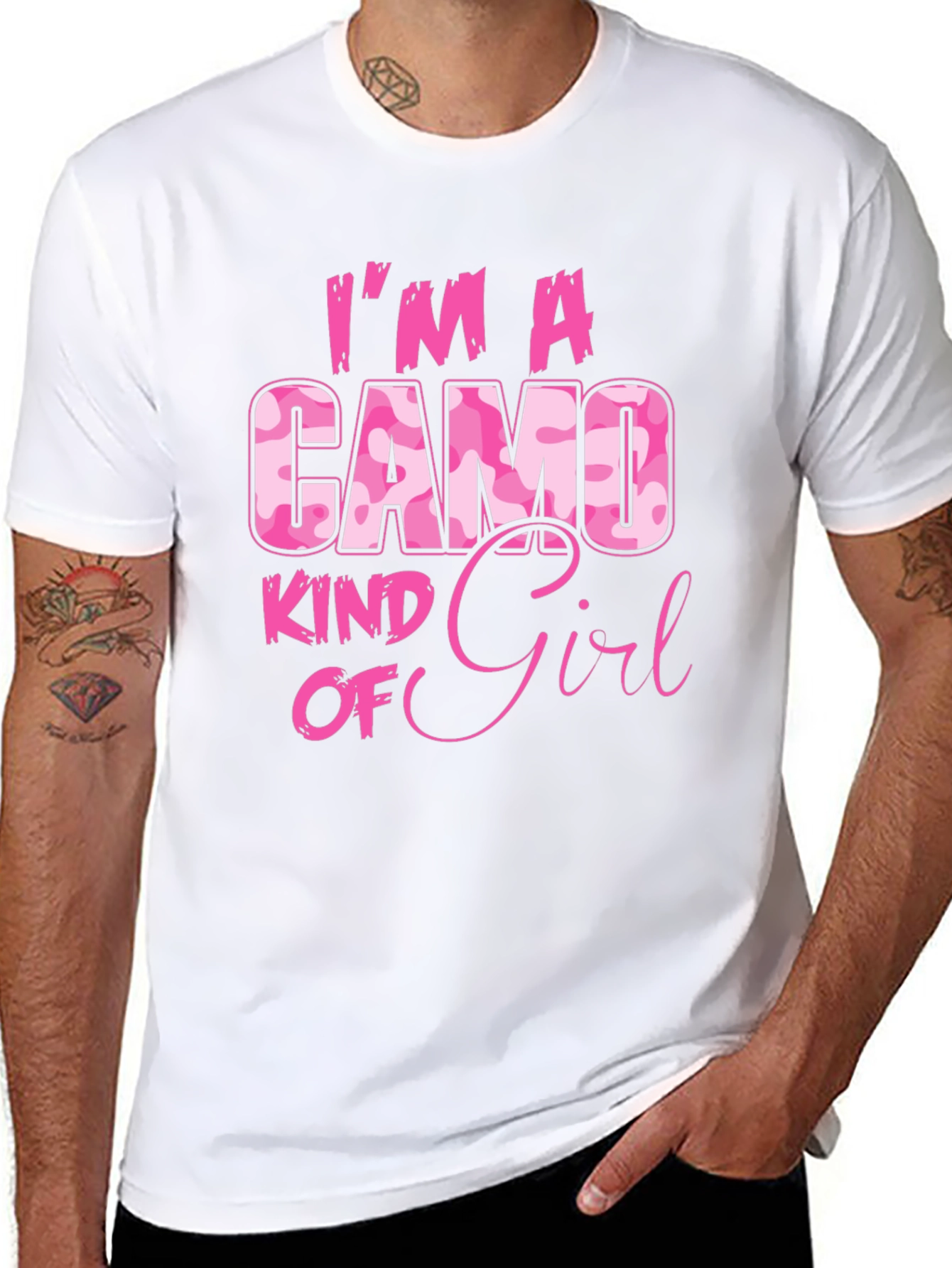 Camo Kind of Girl Graphic Tee - Pink Camouflage