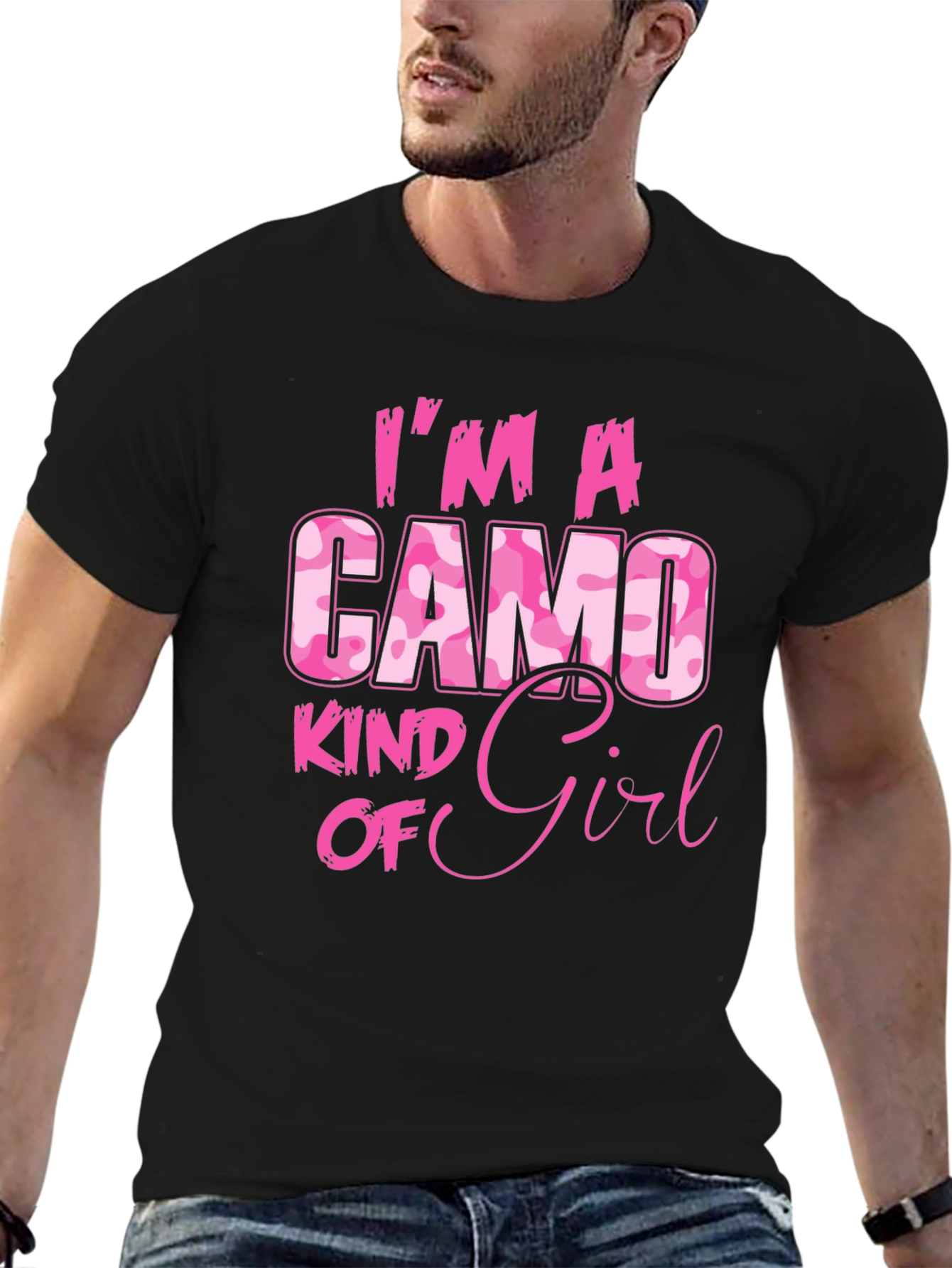 Camo Kind of Girl Graphic Tee - Pink Camouflage