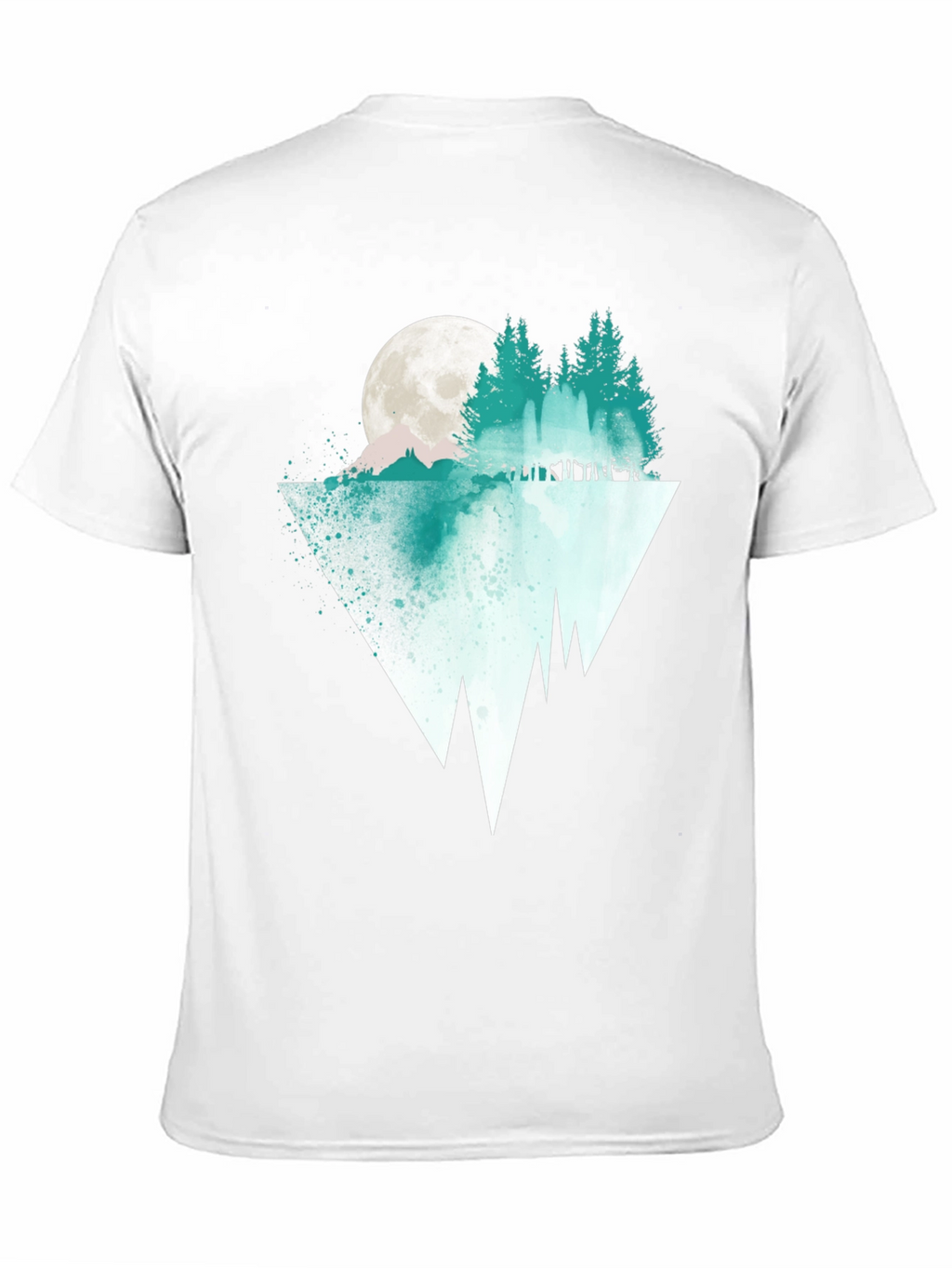 Nature Graphic Tee: Moonlit Pine Tree Reflection