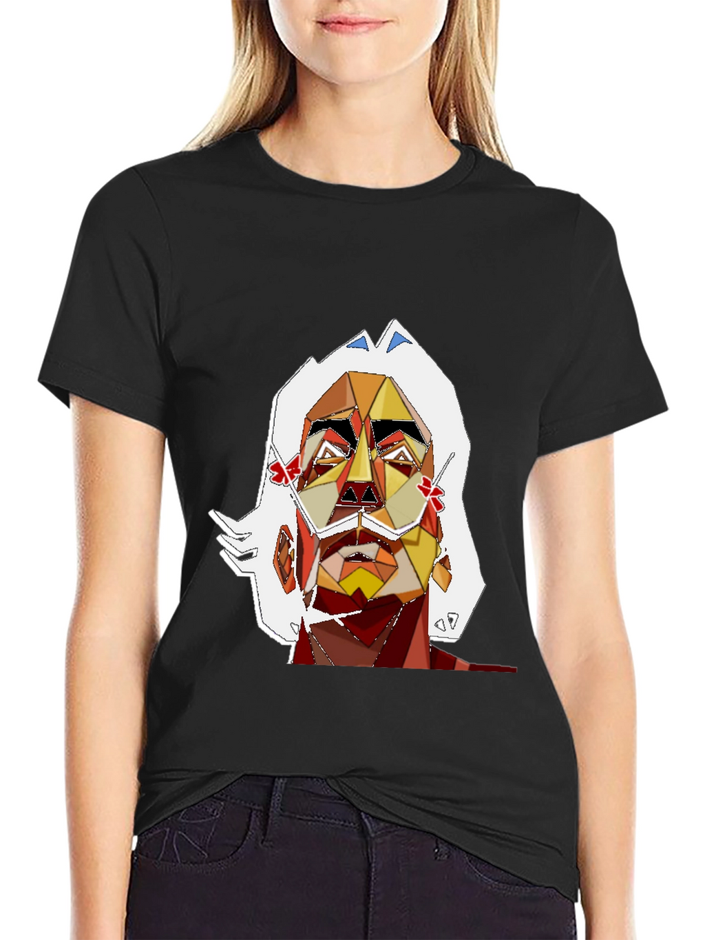 Abstract Art Mans Graphic Tee - Black