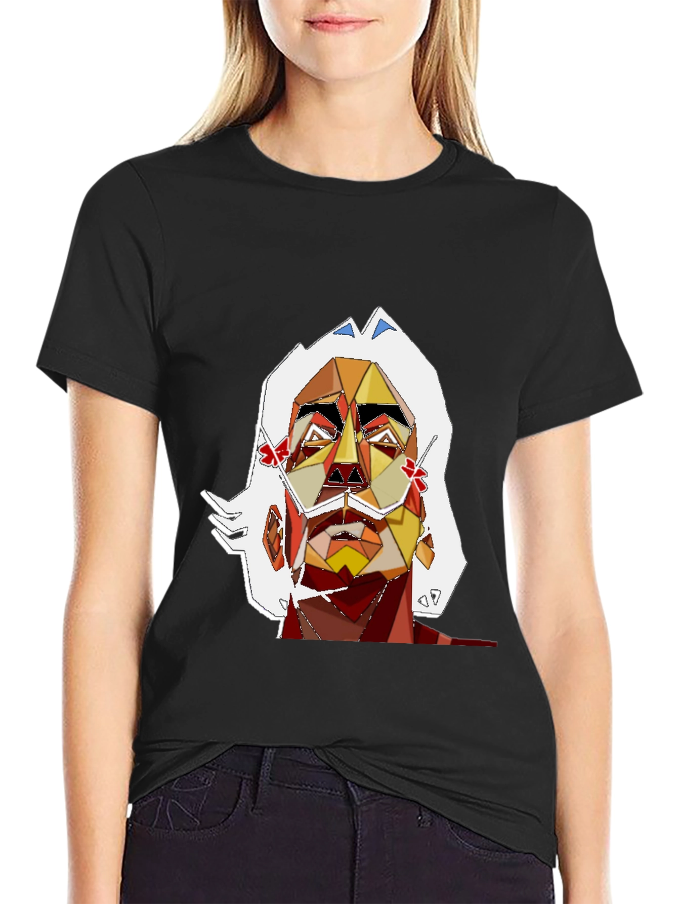 Abstract Art Mans Graphic Tee - Black