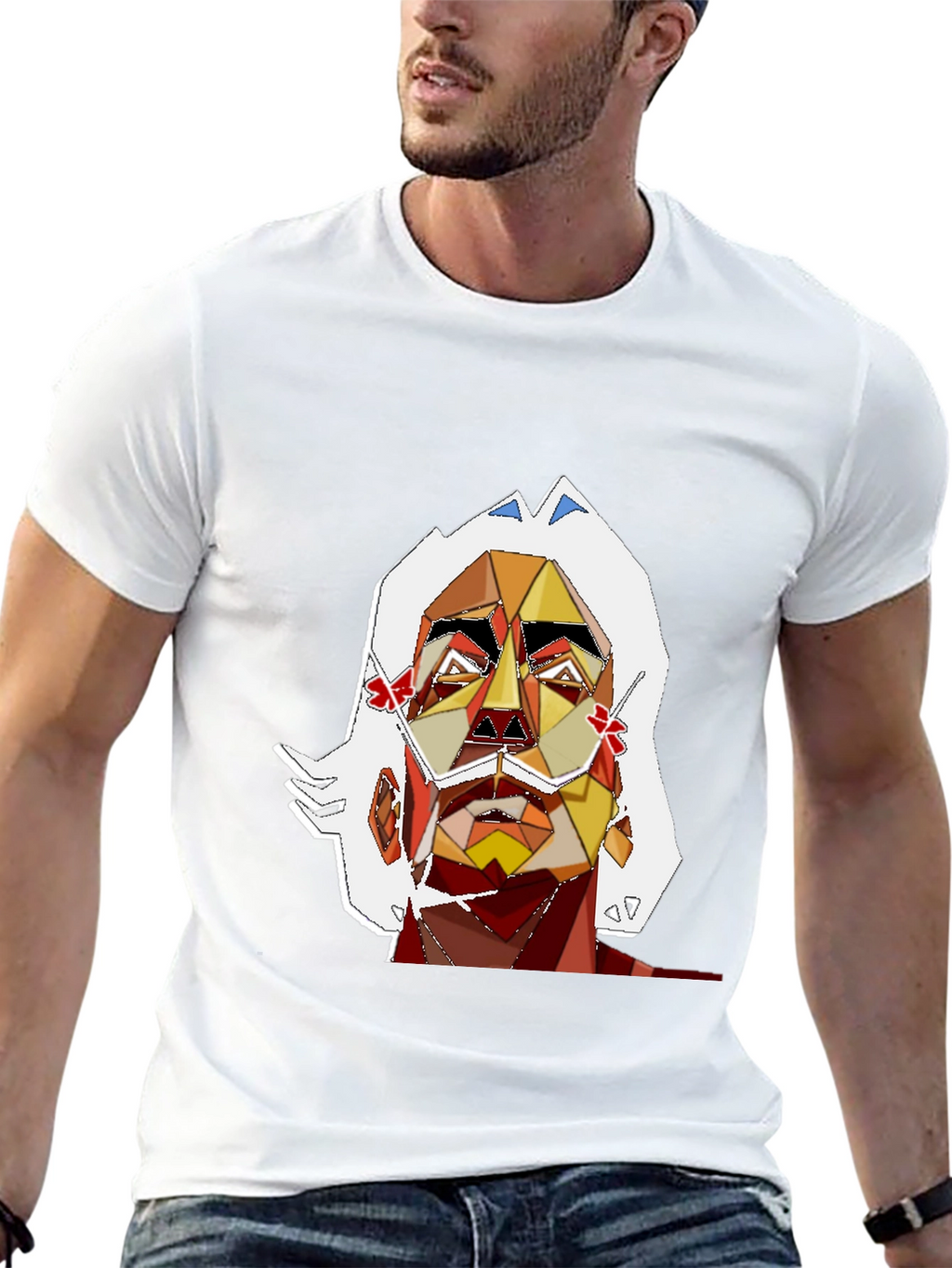 Abstract Art Mans Graphic Tee - Black
