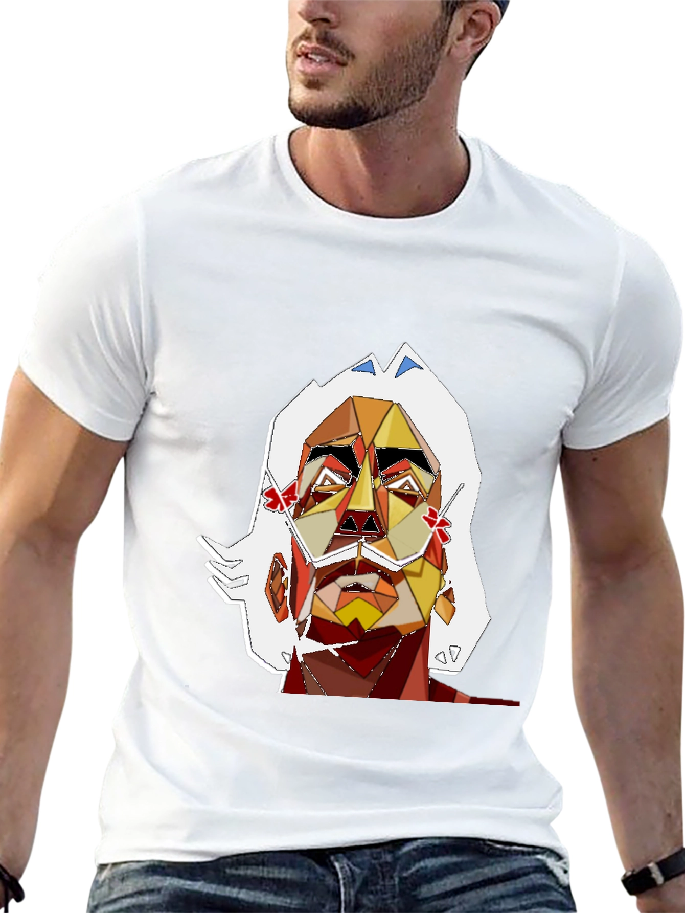 Abstract Art Mans Graphic Tee - Black