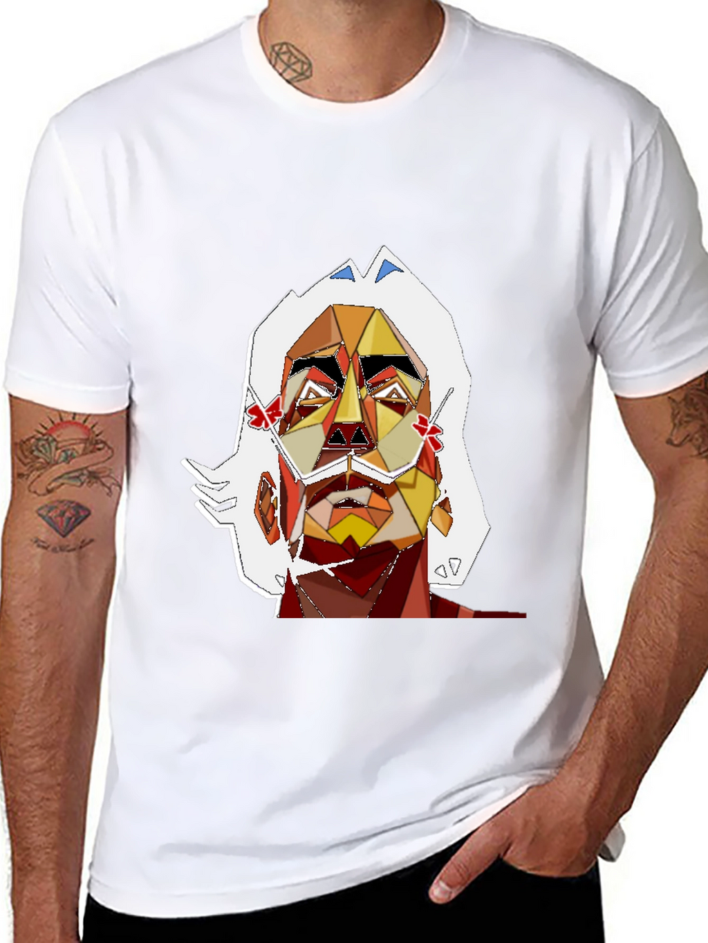Abstract Art Mans Graphic Tee - Black