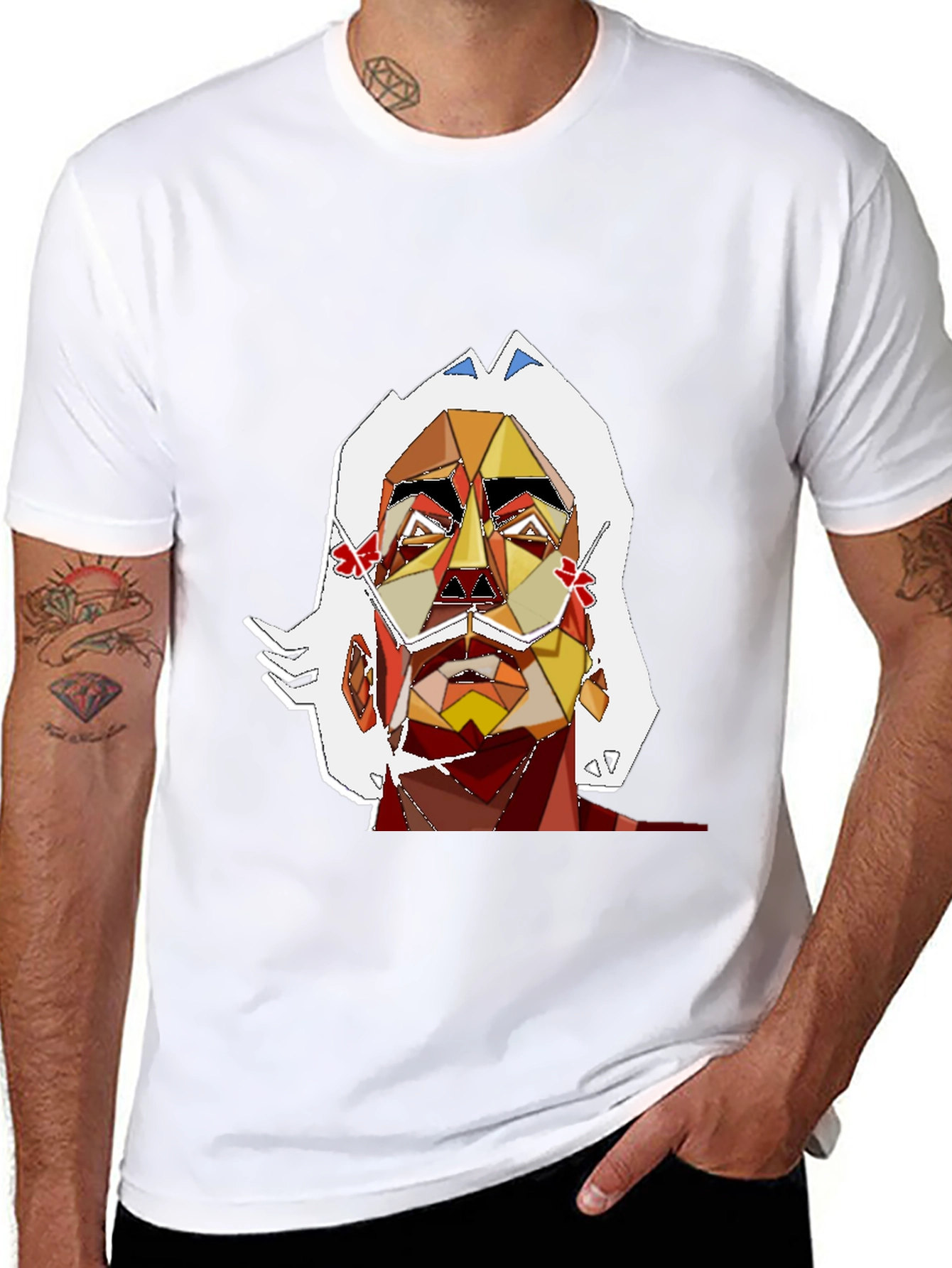 Abstract Art Mans Graphic Tee - Black