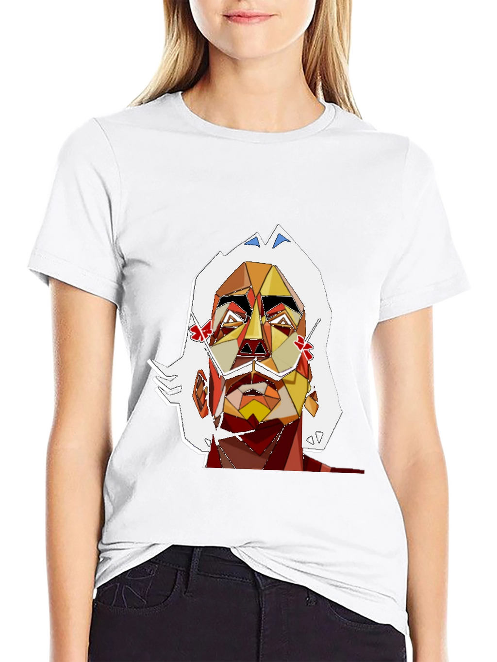 Abstract Art Mans Graphic Tee - Black