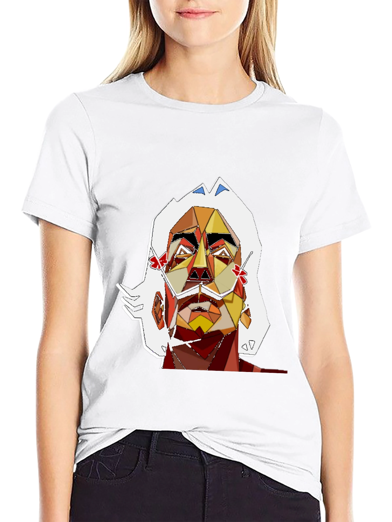 Abstract Art Mans Graphic Tee - Black