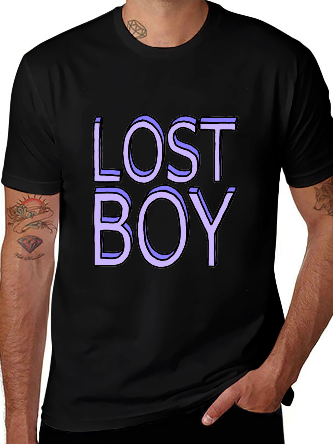 Lost Boy Graphic Tee - Classic Black Cotton Blend