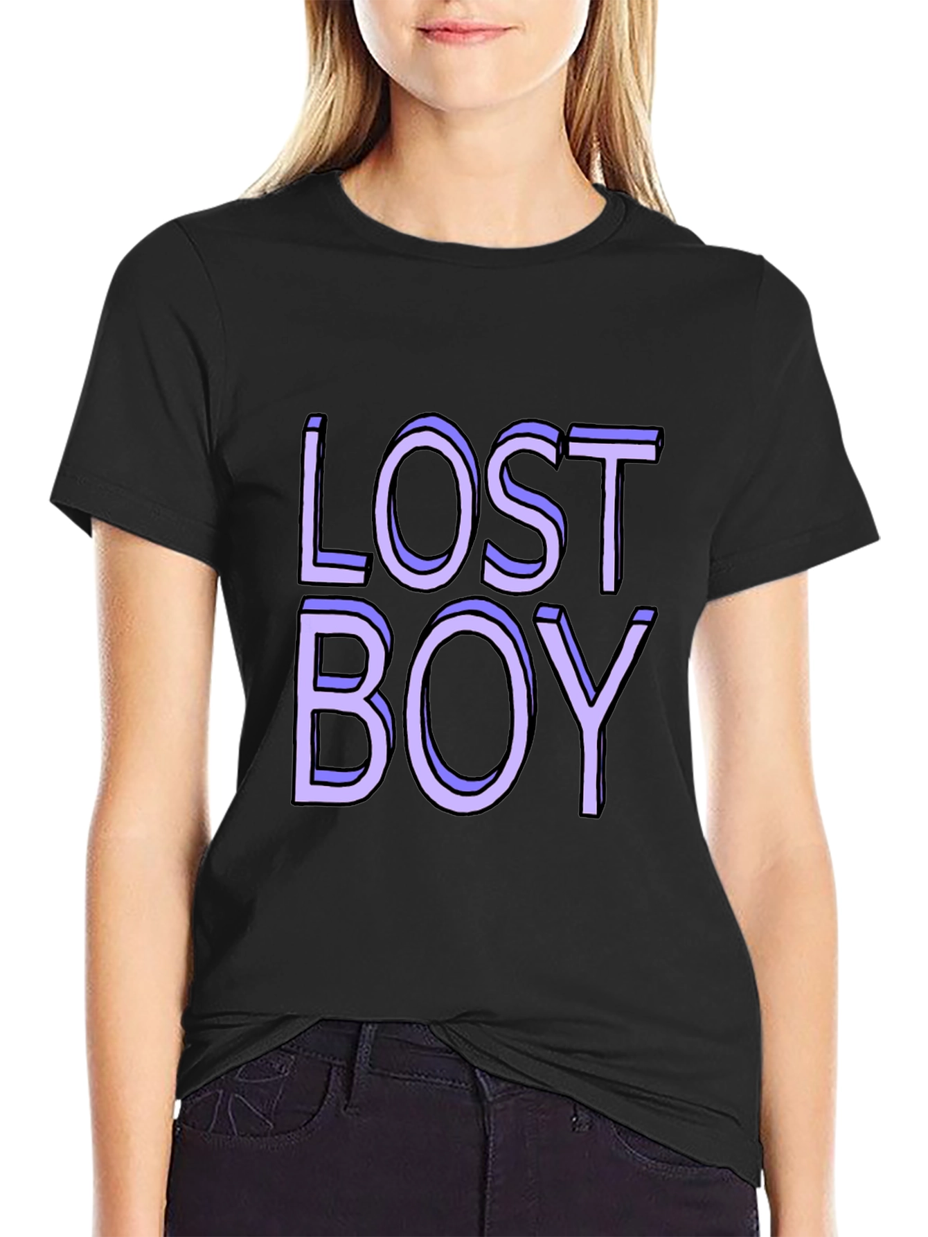 Lost Boy Graphic Tee - Classic Black Cotton Blend