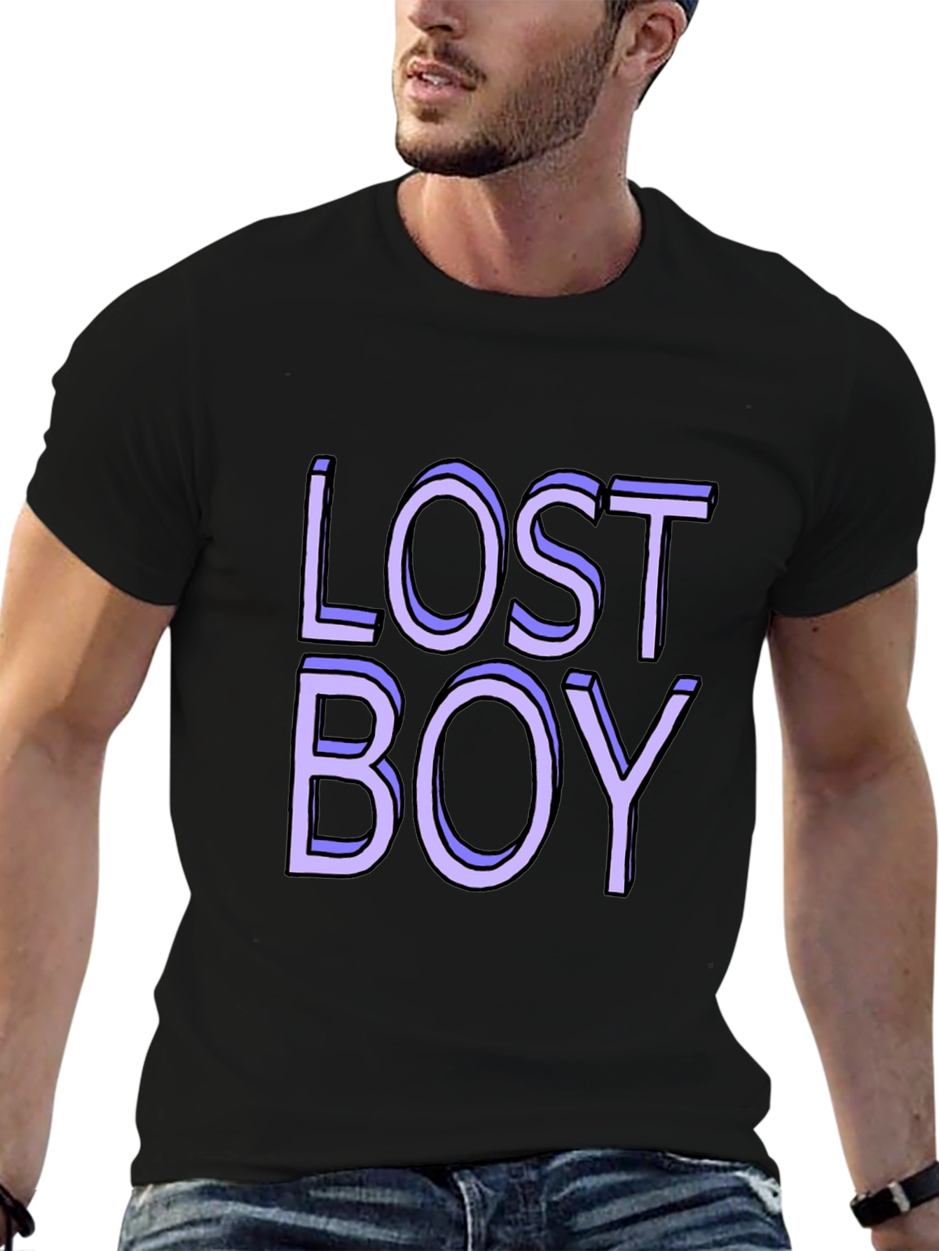 Lost Boy Graphic Tee - Classic Black Cotton Blend