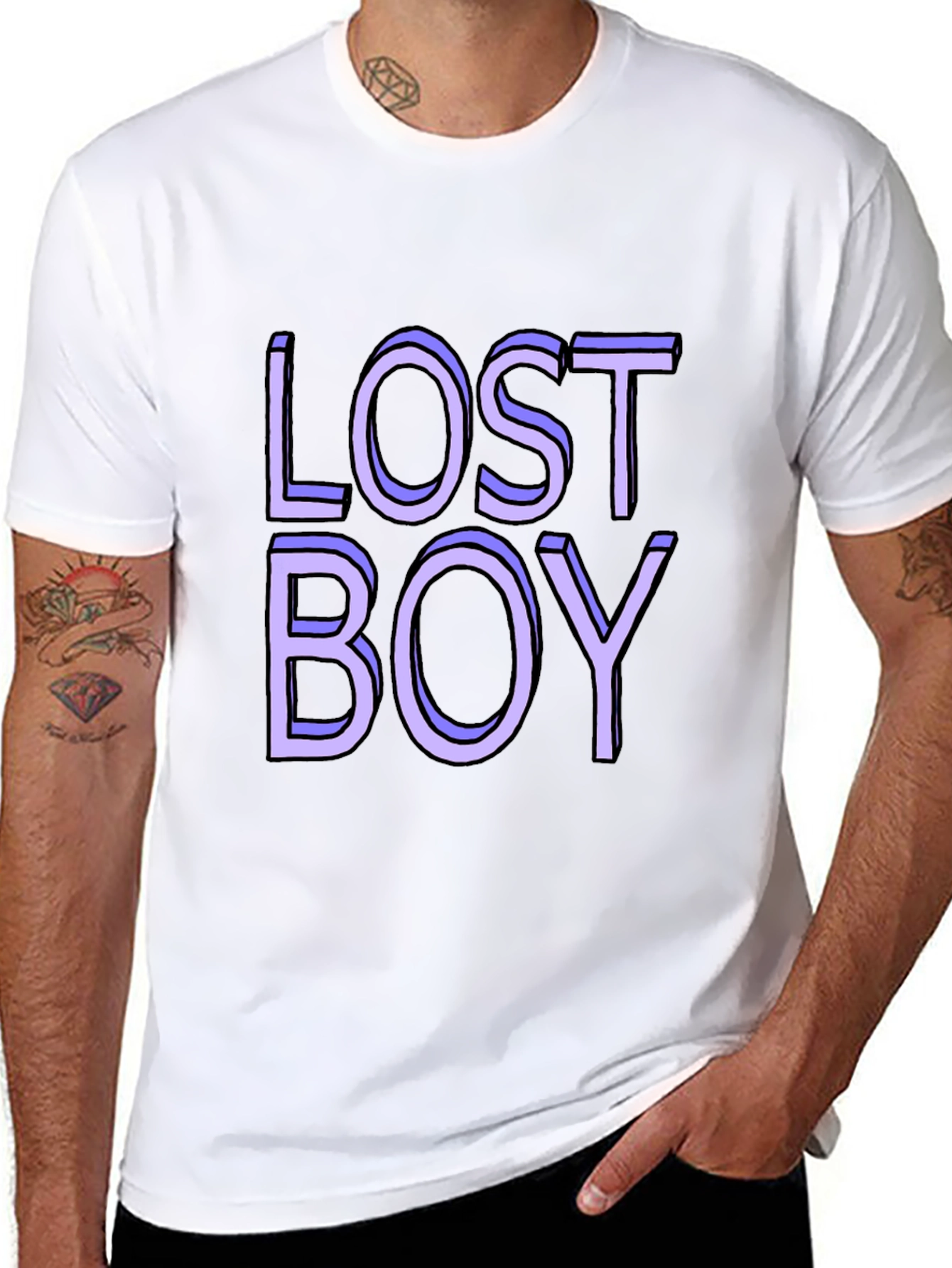 Lost Boy Graphic Tee - Classic Black Cotton Blend