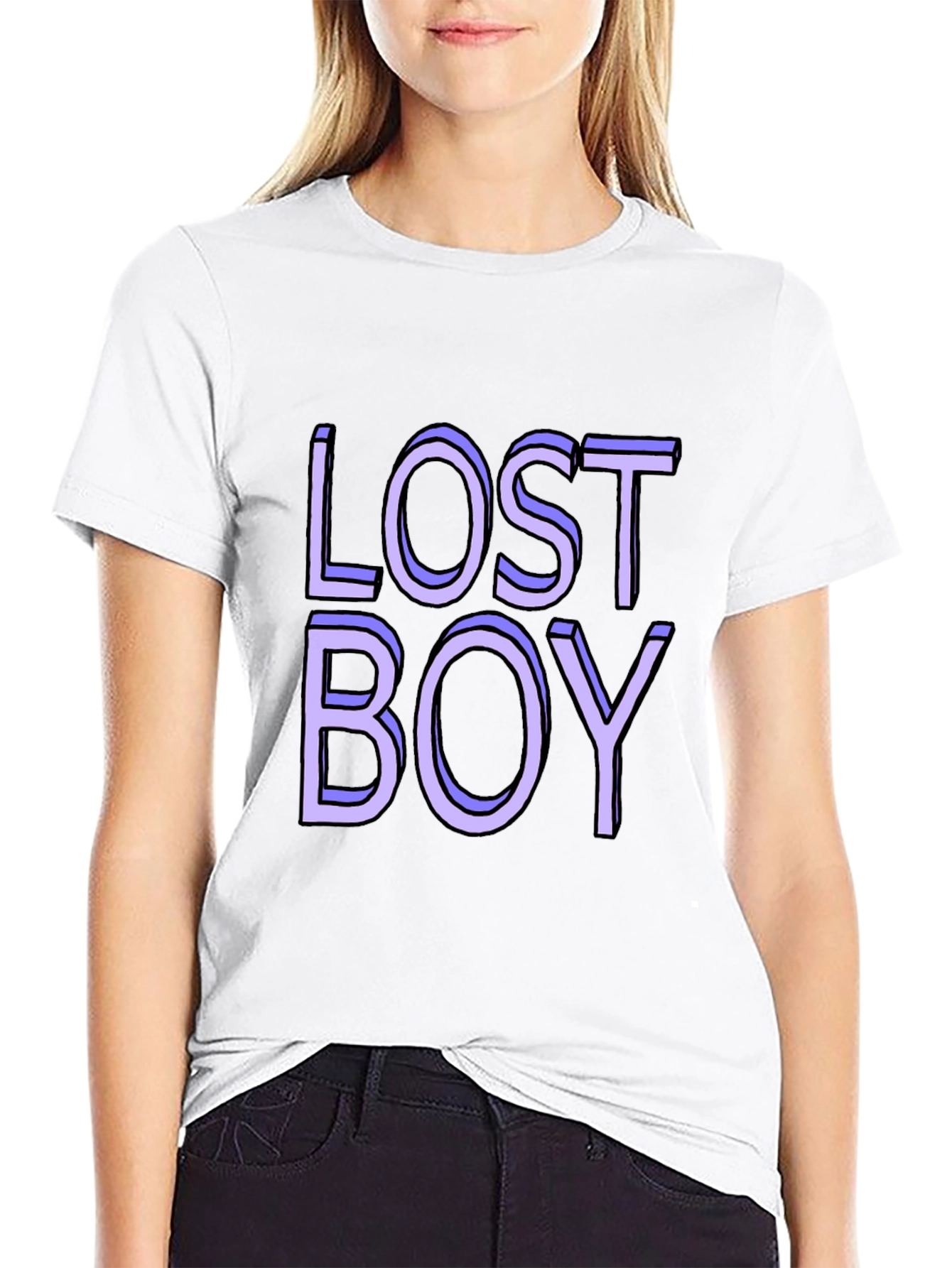 Lost Boy Graphic Tee - Classic Black Cotton Blend