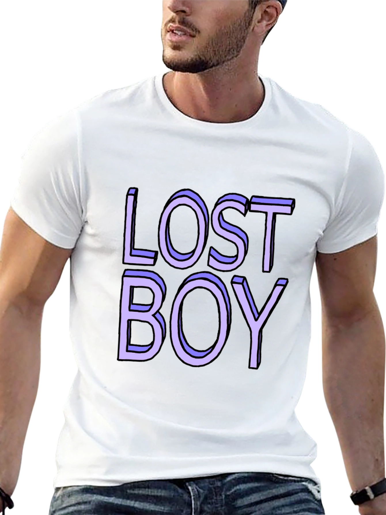 Lost Boy Graphic Tee - Classic Black Cotton Blend