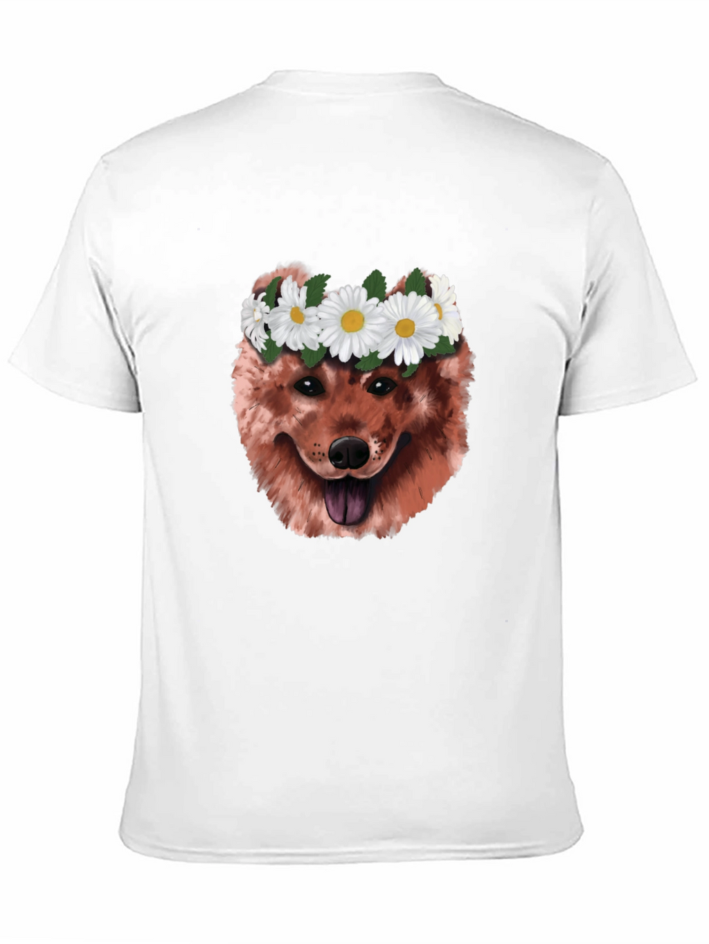 Dog with Daisy Crown Graphic T-Shirt