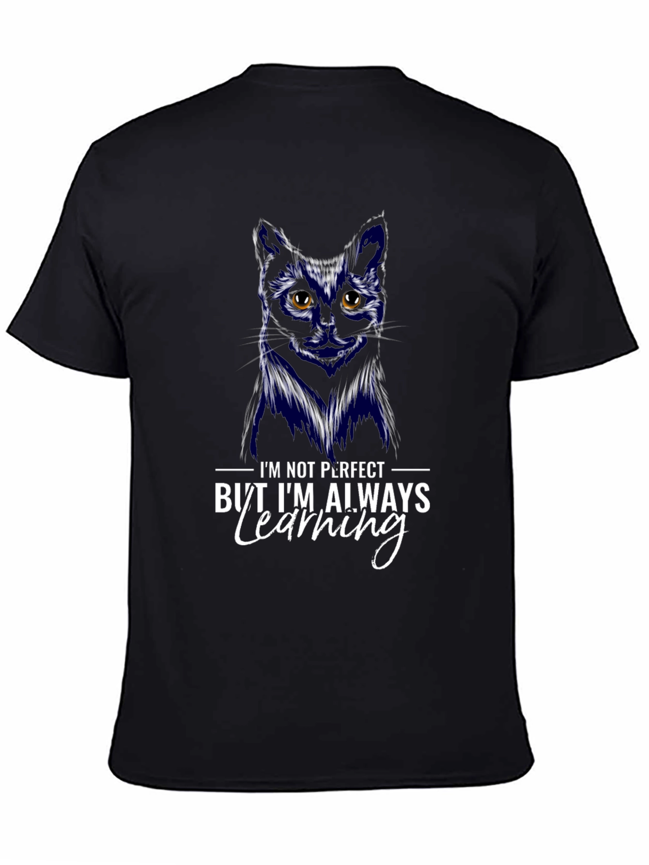 Black Cat T-Shirt - Always Learning Graphic Tee