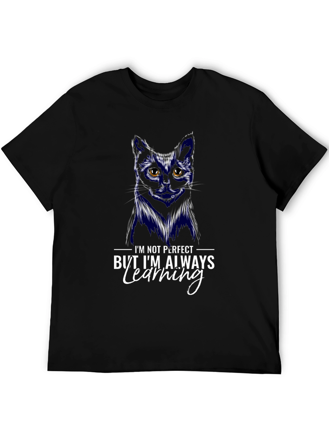 Black Cat T-Shirt - Always Learning Graphic Tee