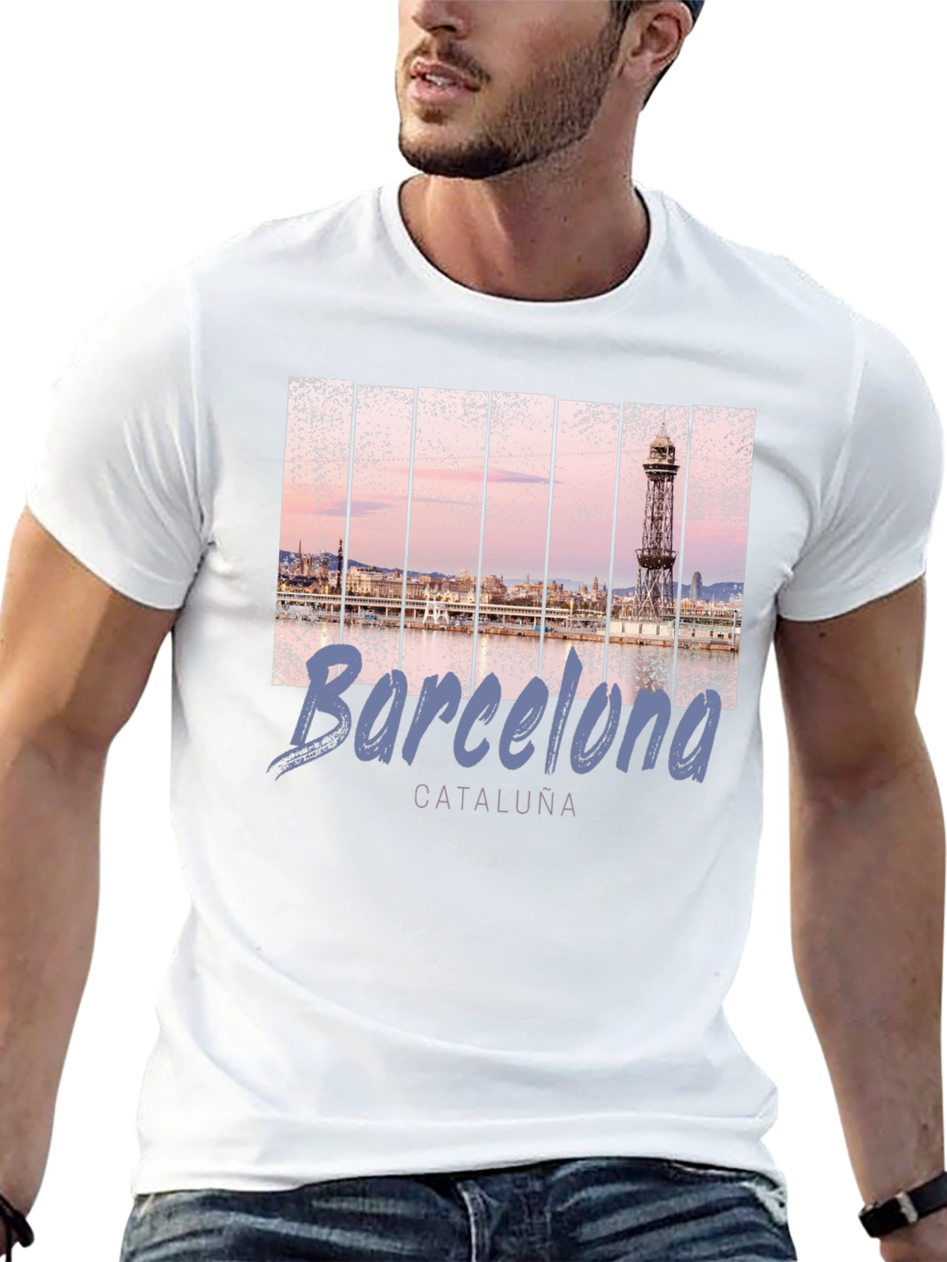 Barcelona Landmark T-Shirt - Mens Black Tee