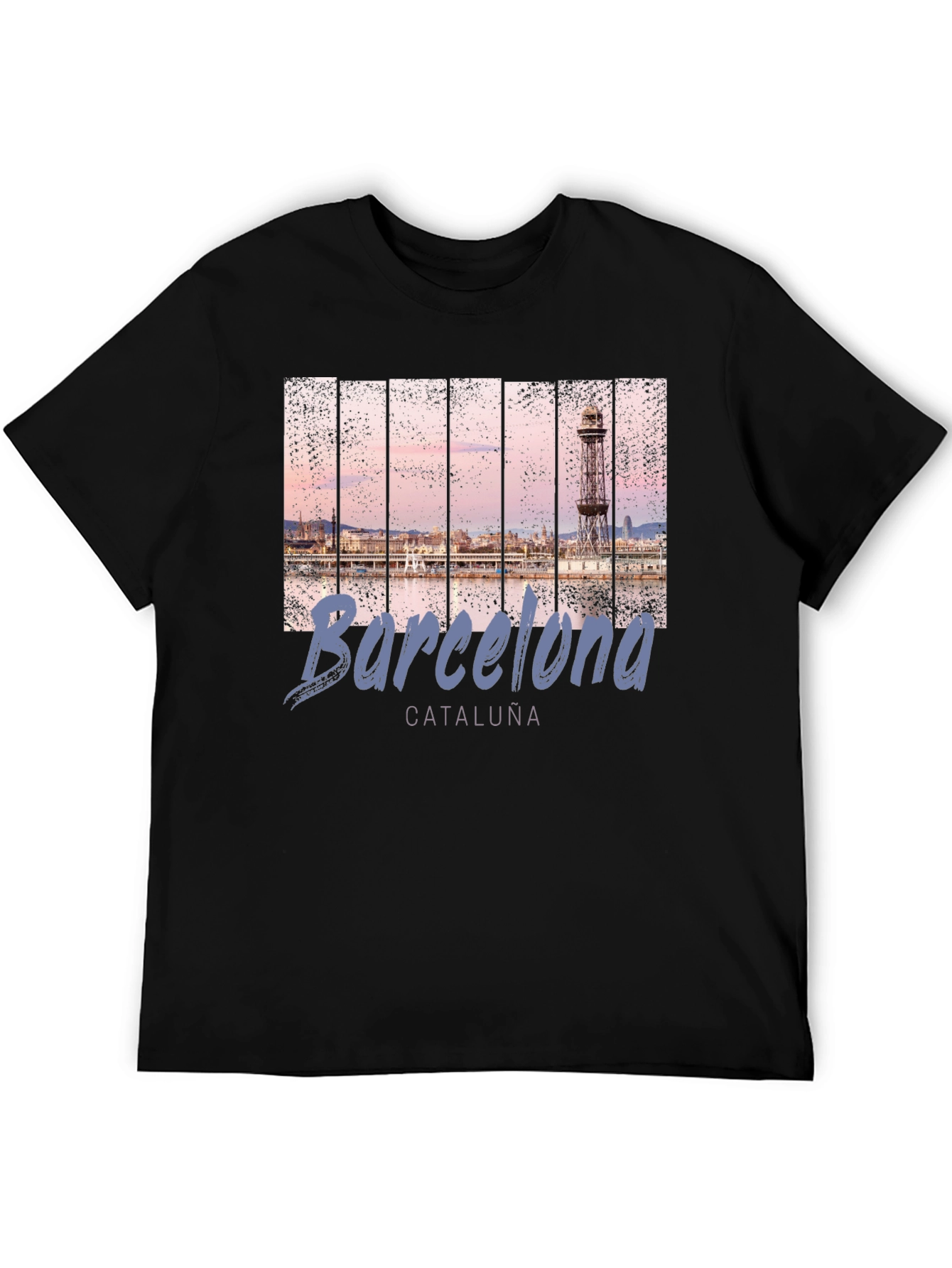 Barcelona Landmark T-Shirt - Mens Black Tee
