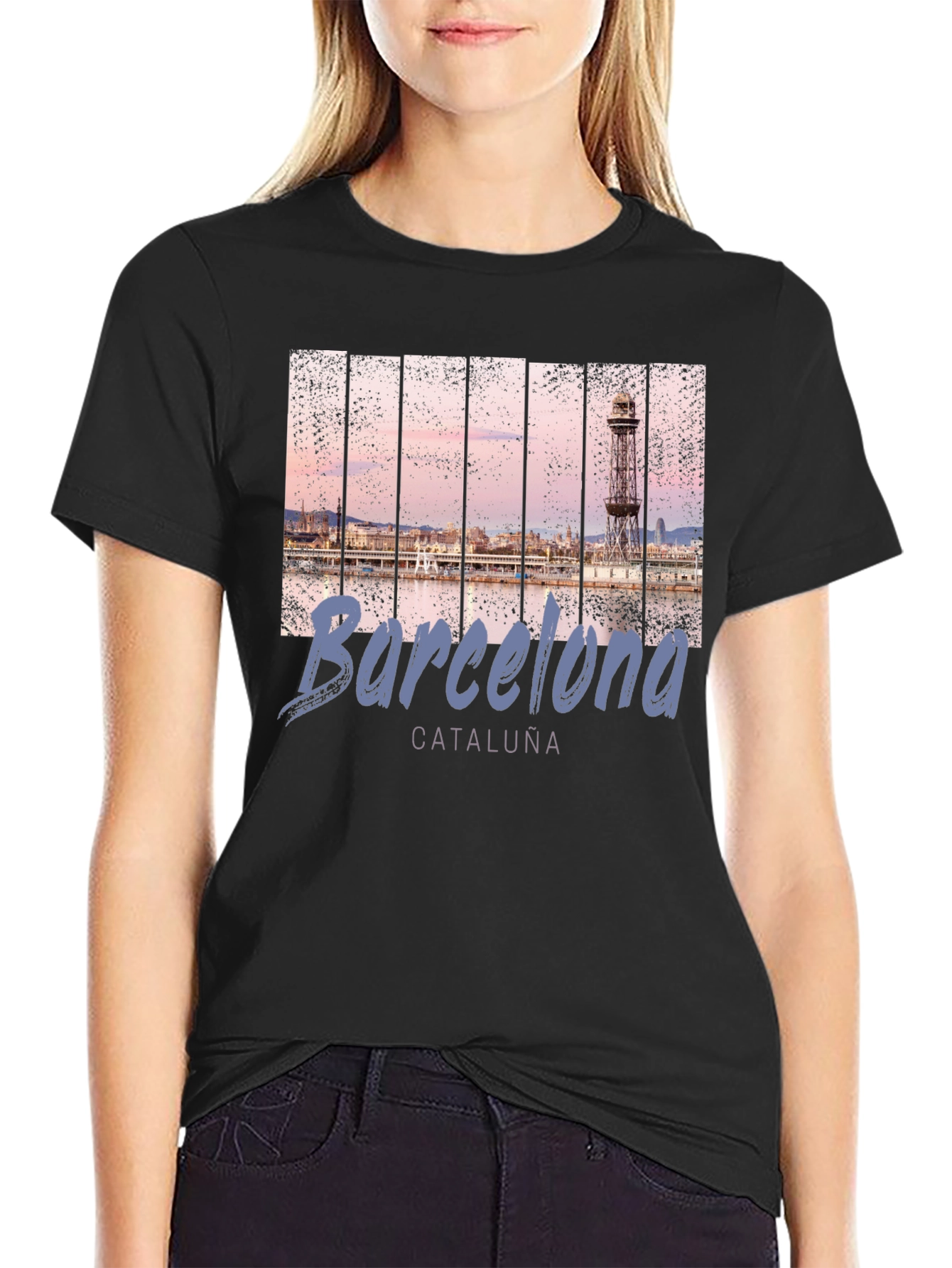 Barcelona Landmark T-Shirt - Mens Black Tee