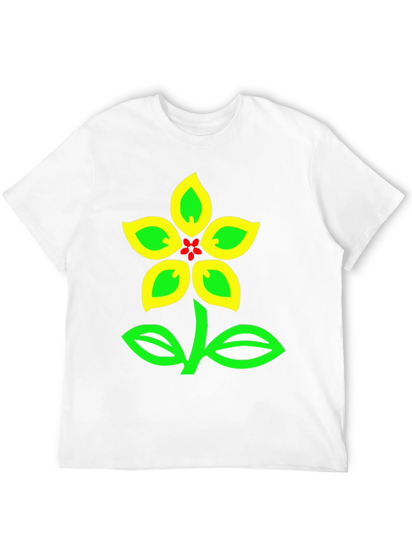 Black T-Shirt with Colorful Floral Graphic