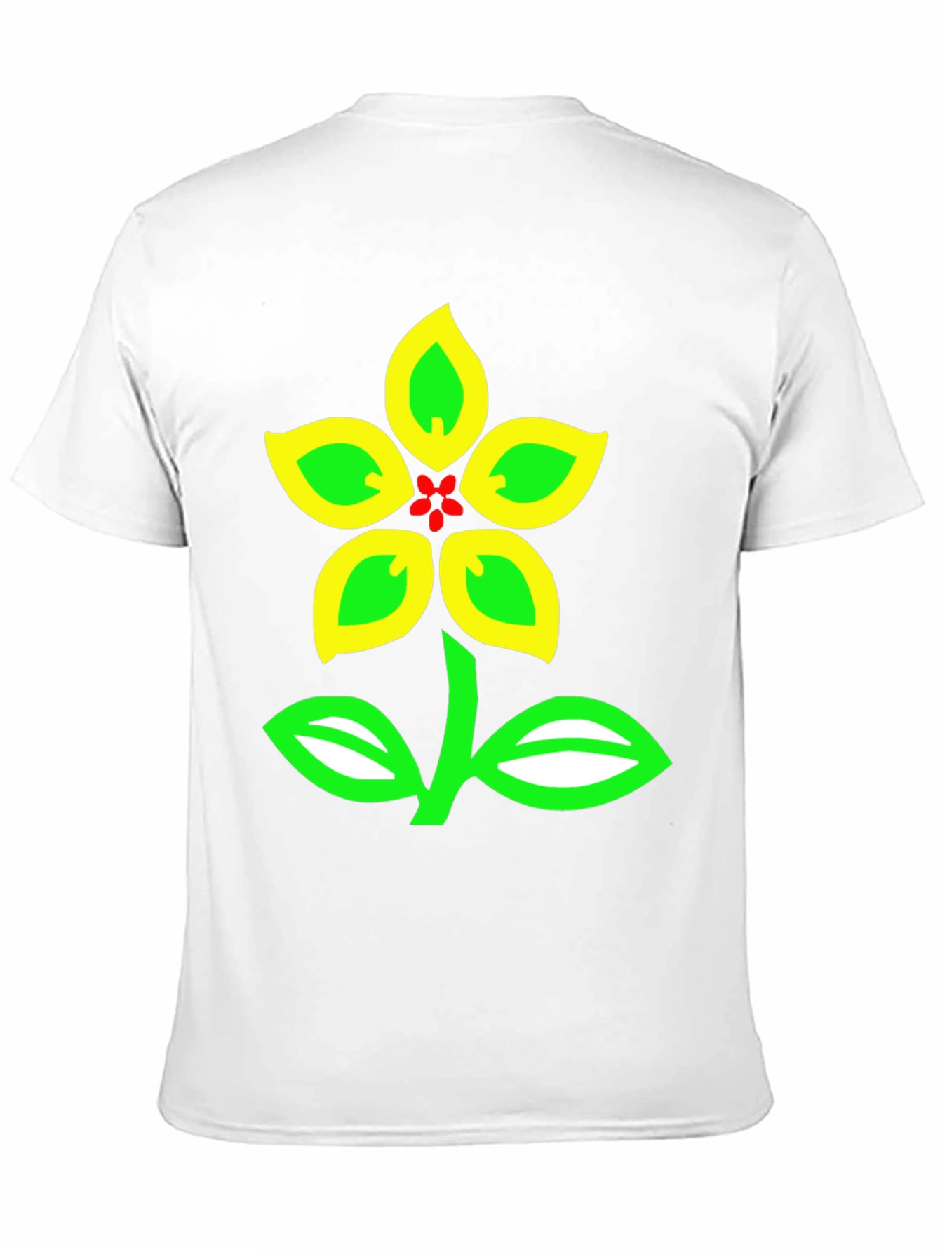 Black T-Shirt with Colorful Floral Graphic