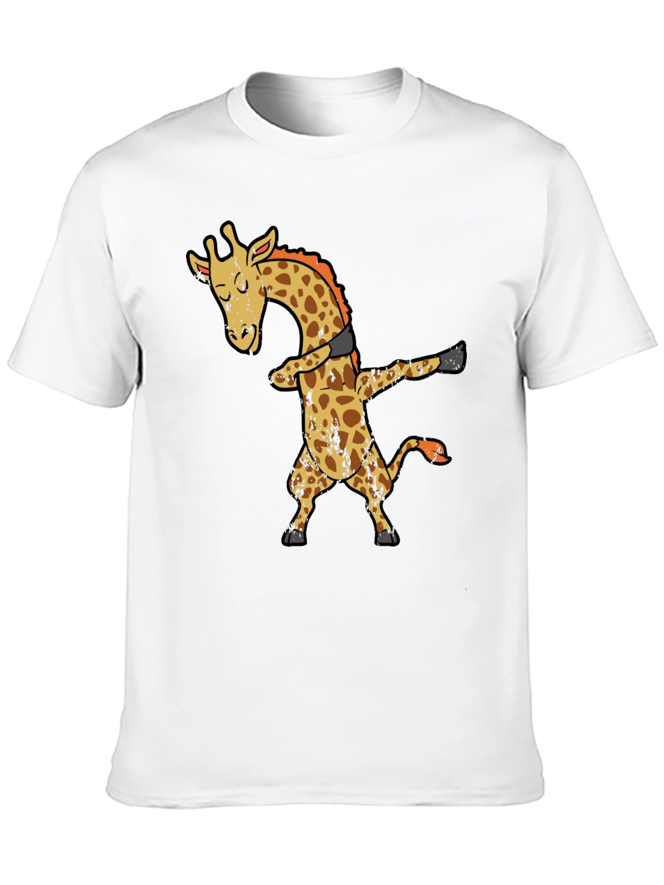 Dabbing Giraffe Graphic T-Shirt - Black Cotton Tee