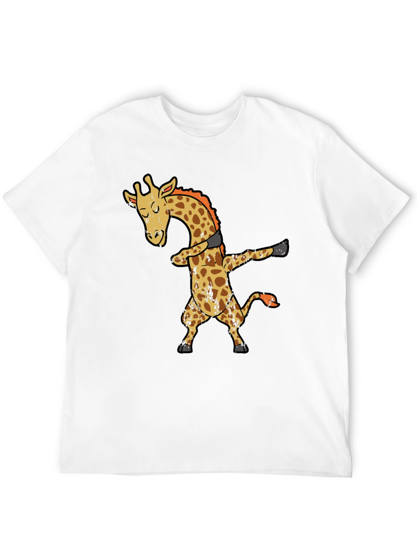 Dabbing Giraffe Graphic T-Shirt - Black Cotton Tee