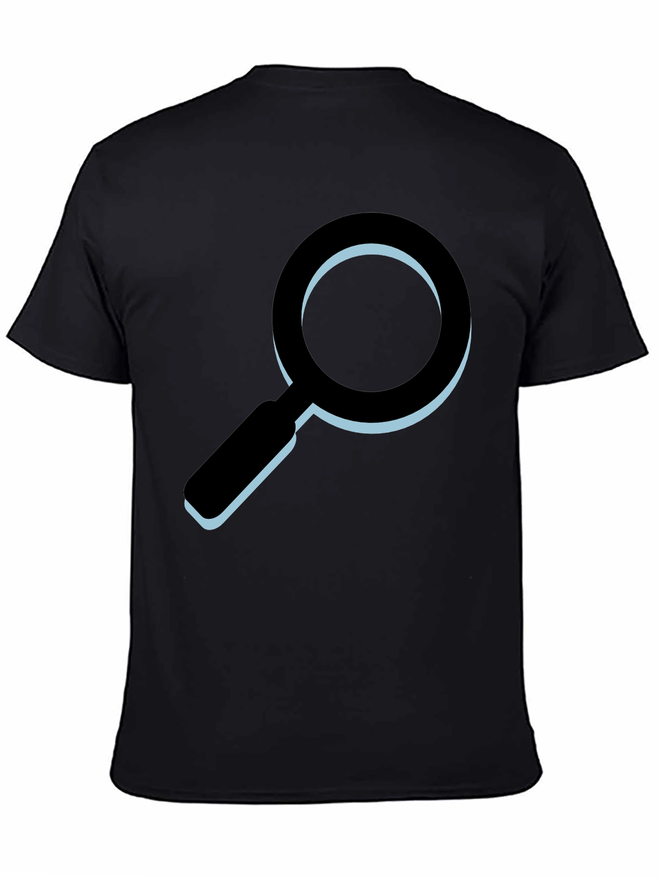 Black Magnifying Glass Graphic T-Shirt