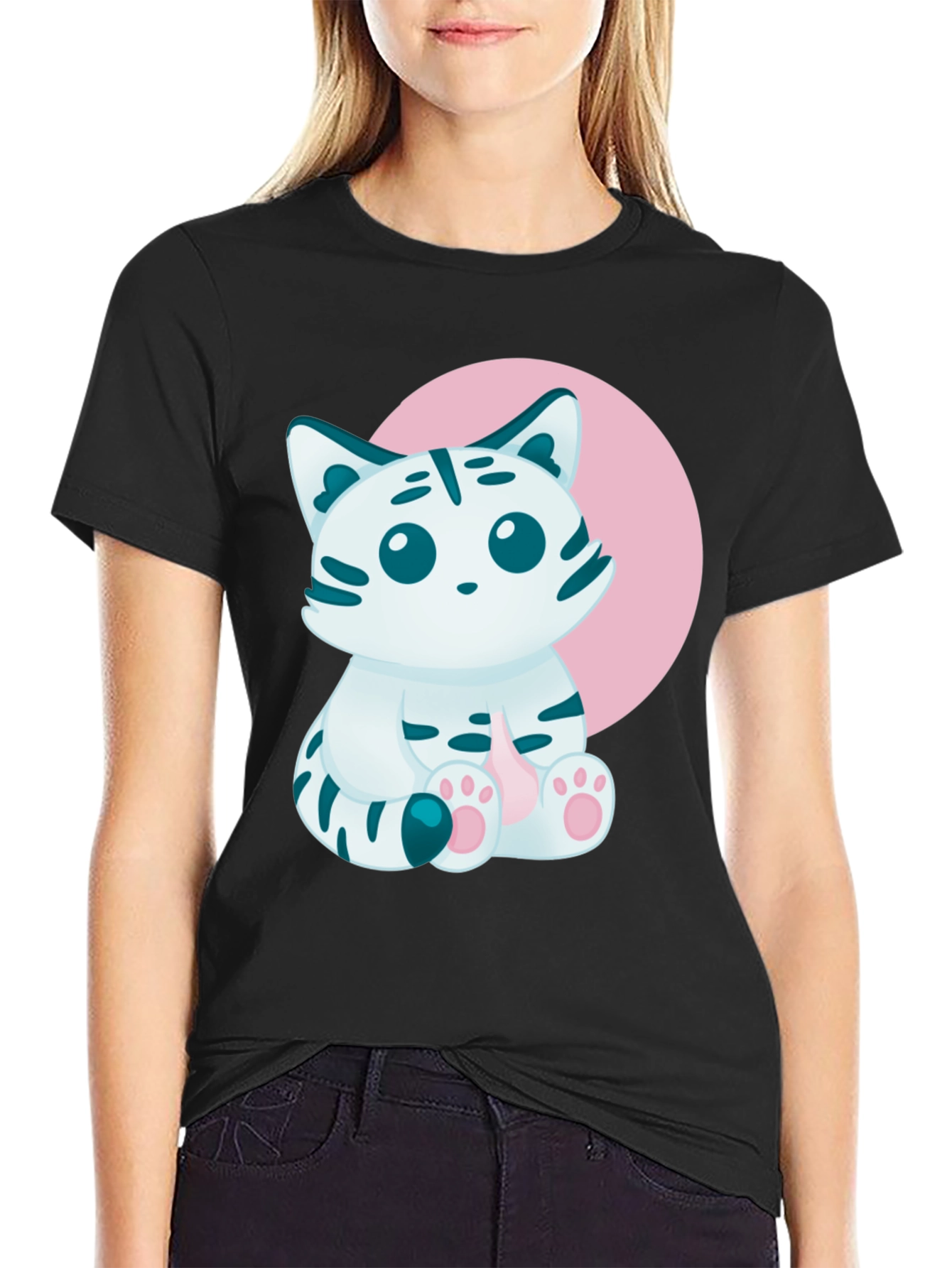 Cute Kitten Graphic Tee - Soft Cotton Blend