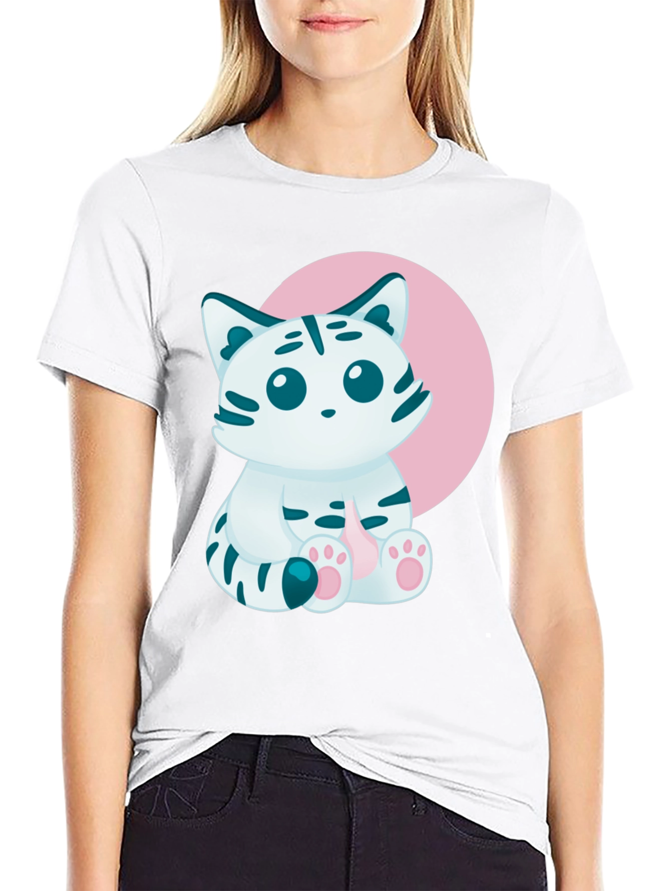 Cute Kitten Graphic Tee - Soft Cotton Blend