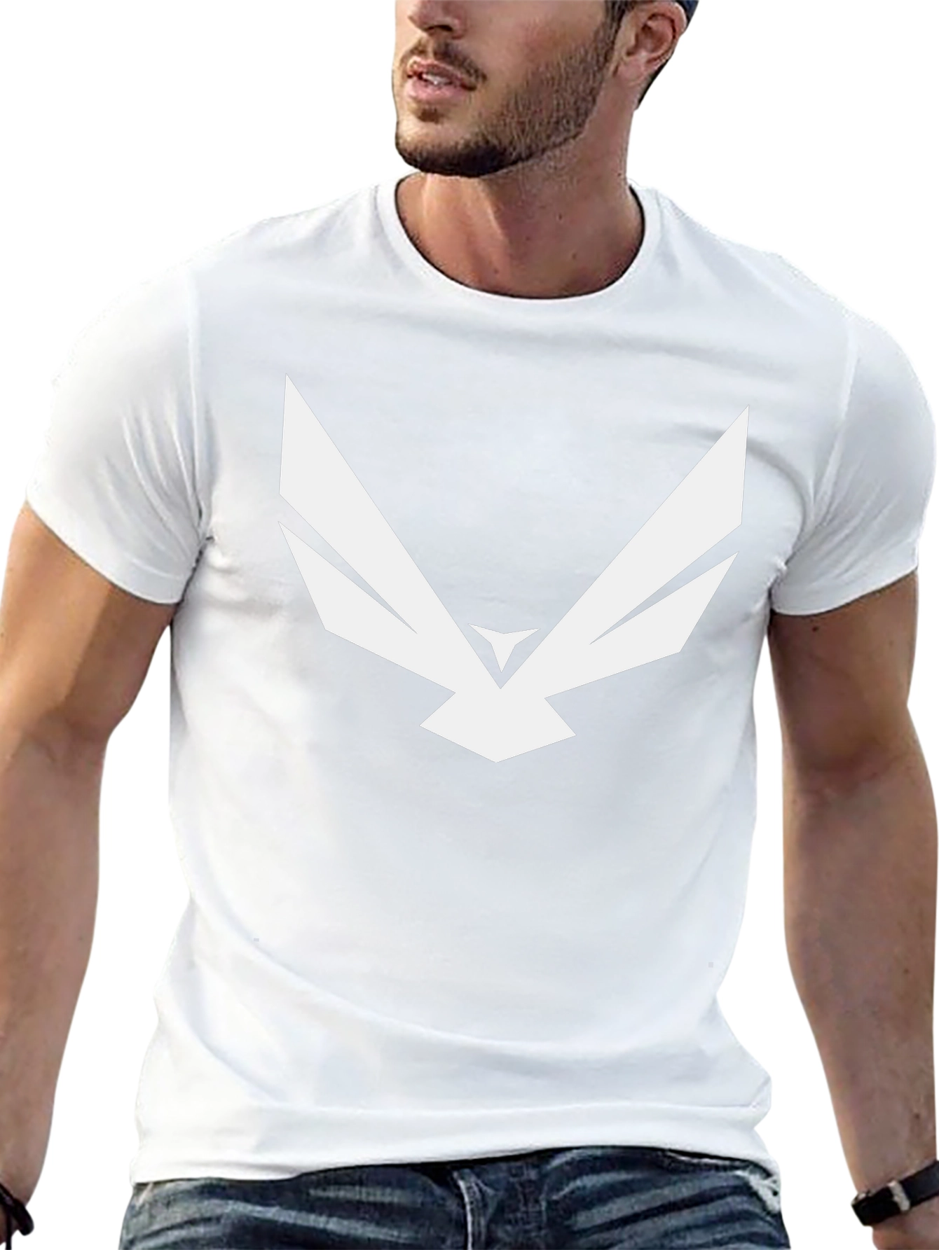 Abstract Eagle Graphic Tee - Modern Black T-Shirt