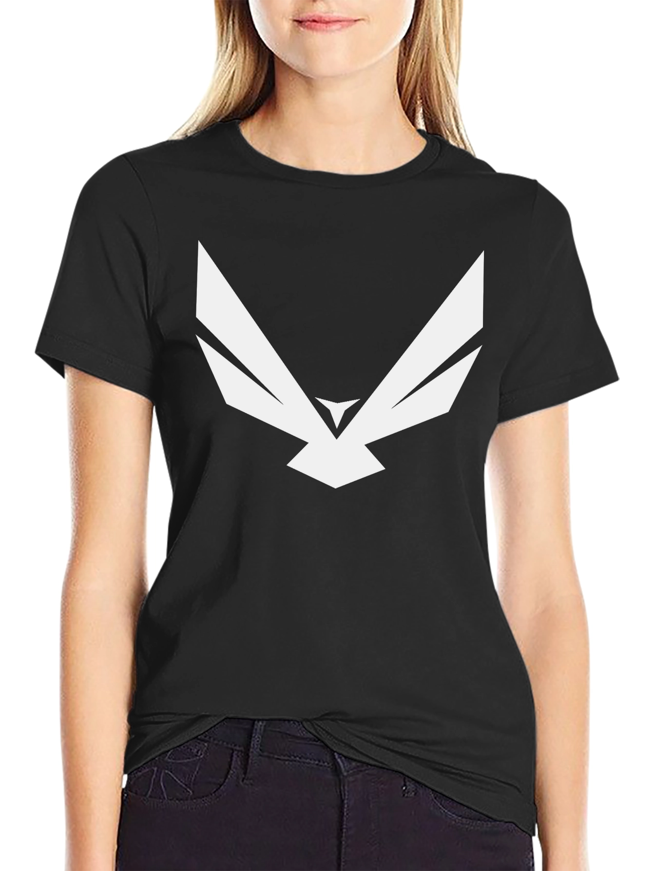 Abstract Eagle Graphic Tee - Modern Black T-Shirt