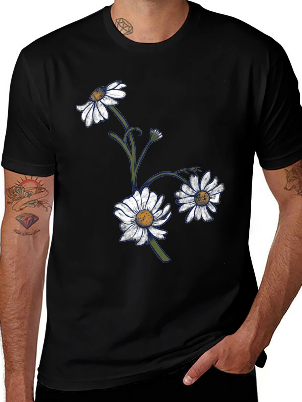 Daisy Graphic T-Shirt - Classic Black Tee