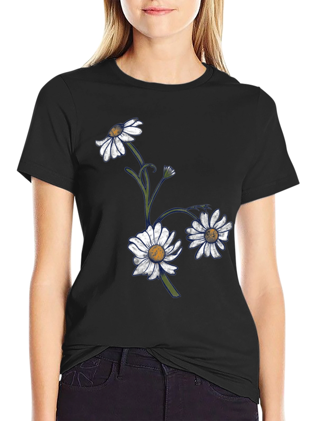 Daisy Graphic T-Shirt - Classic Black Tee