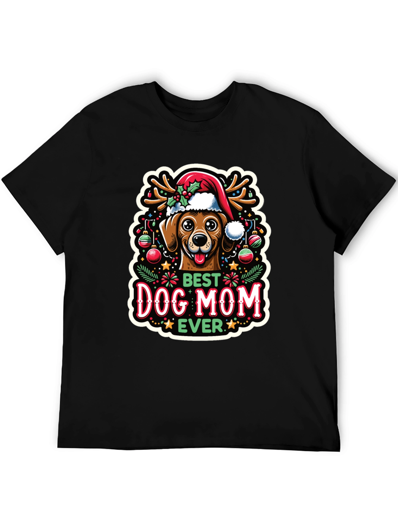 Best Dog Mom Ever Christmas T-Shirt
