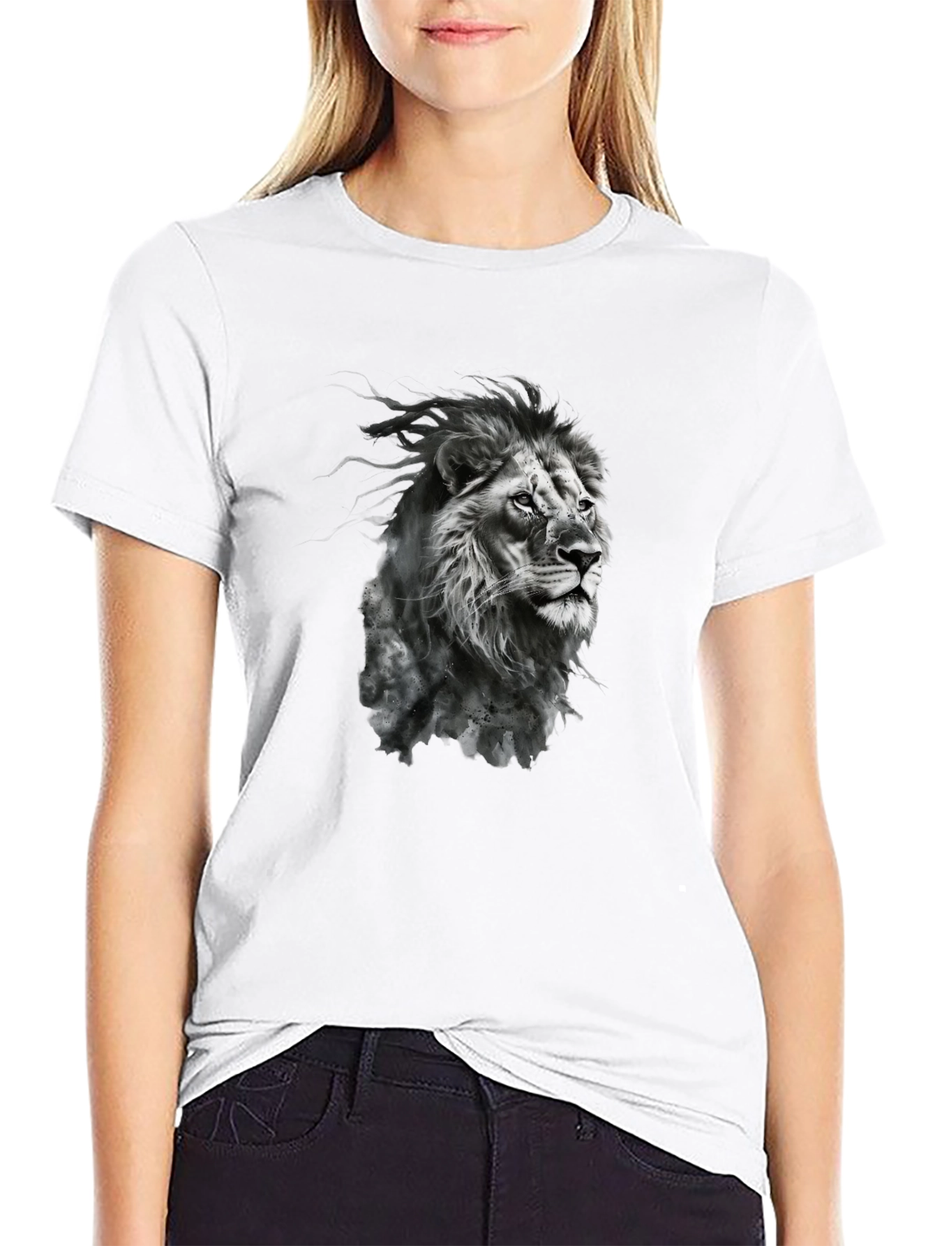Lion Graphic Black T-Shirt