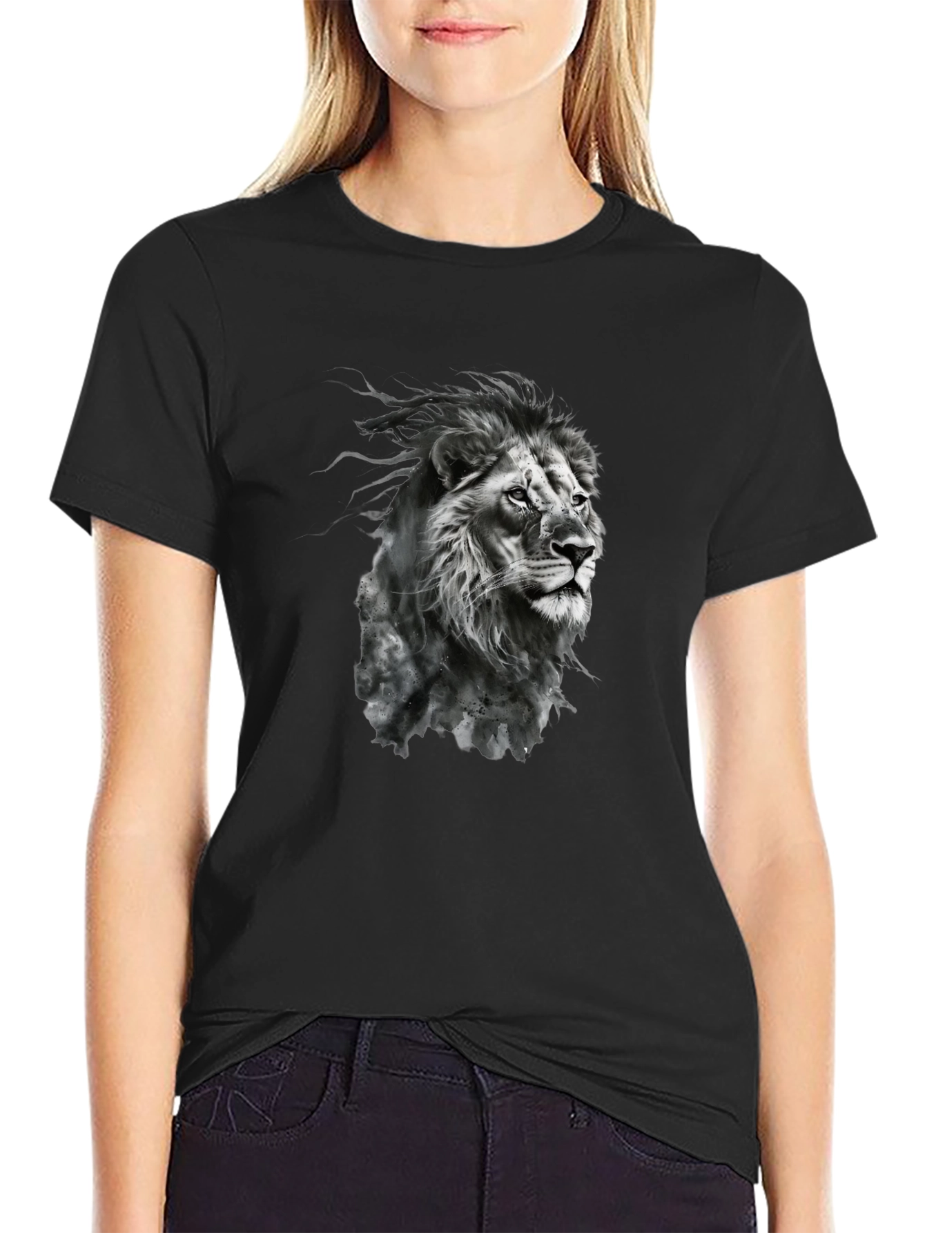 Lion Graphic Black T-Shirt