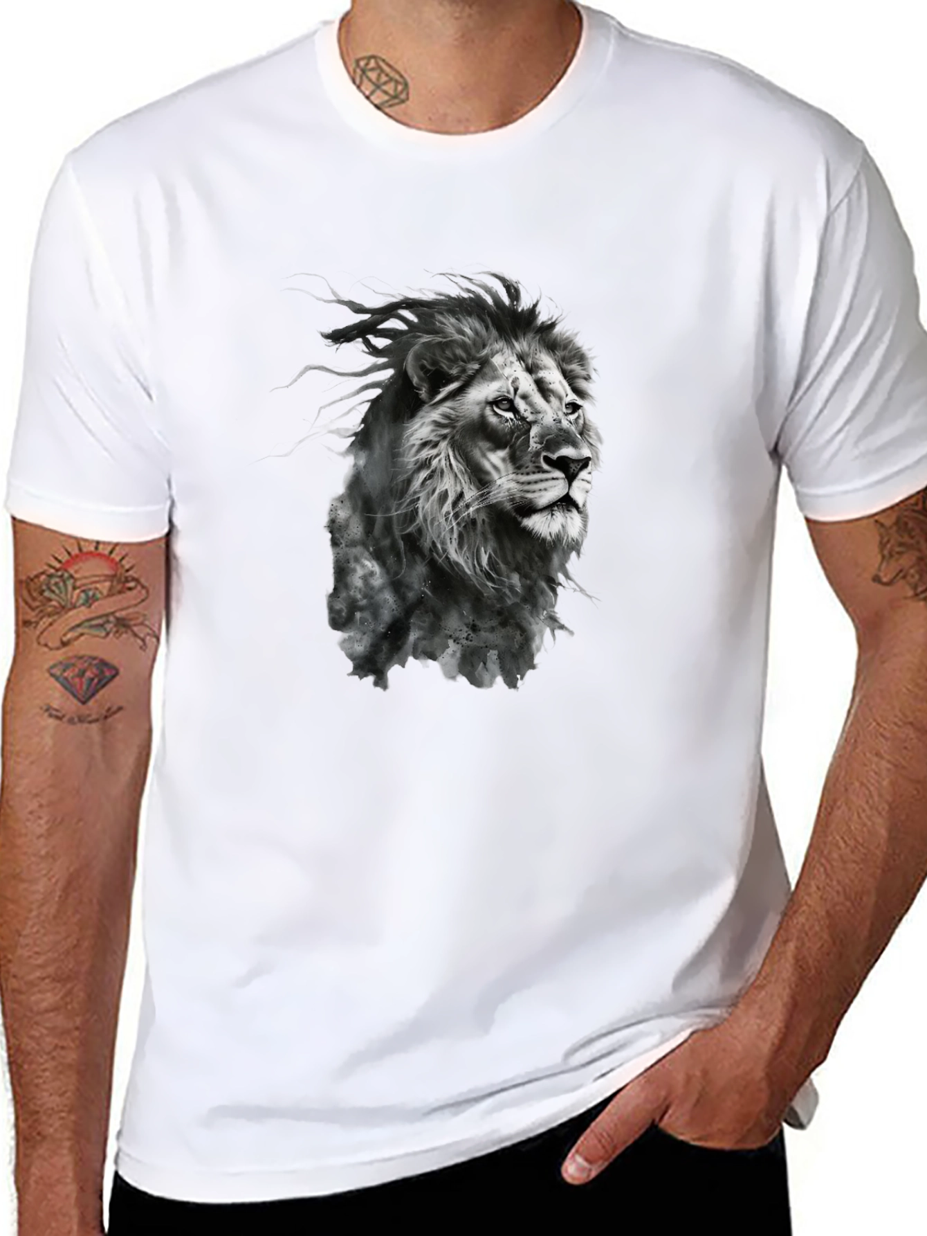 Lion Graphic Black T-Shirt