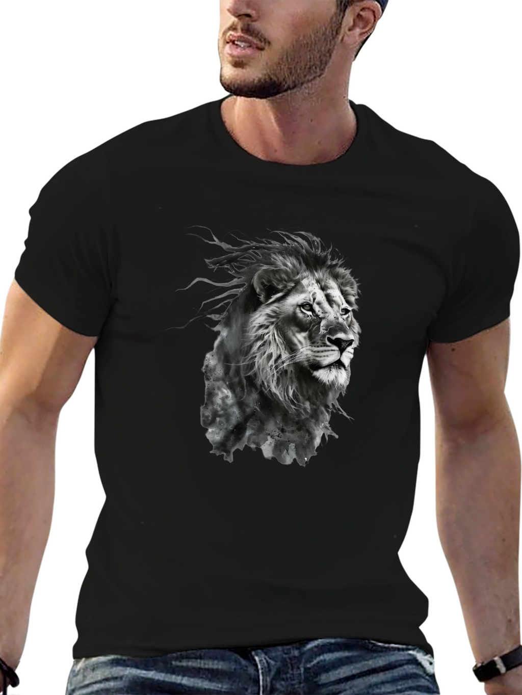 Lion Graphic Black T-Shirt