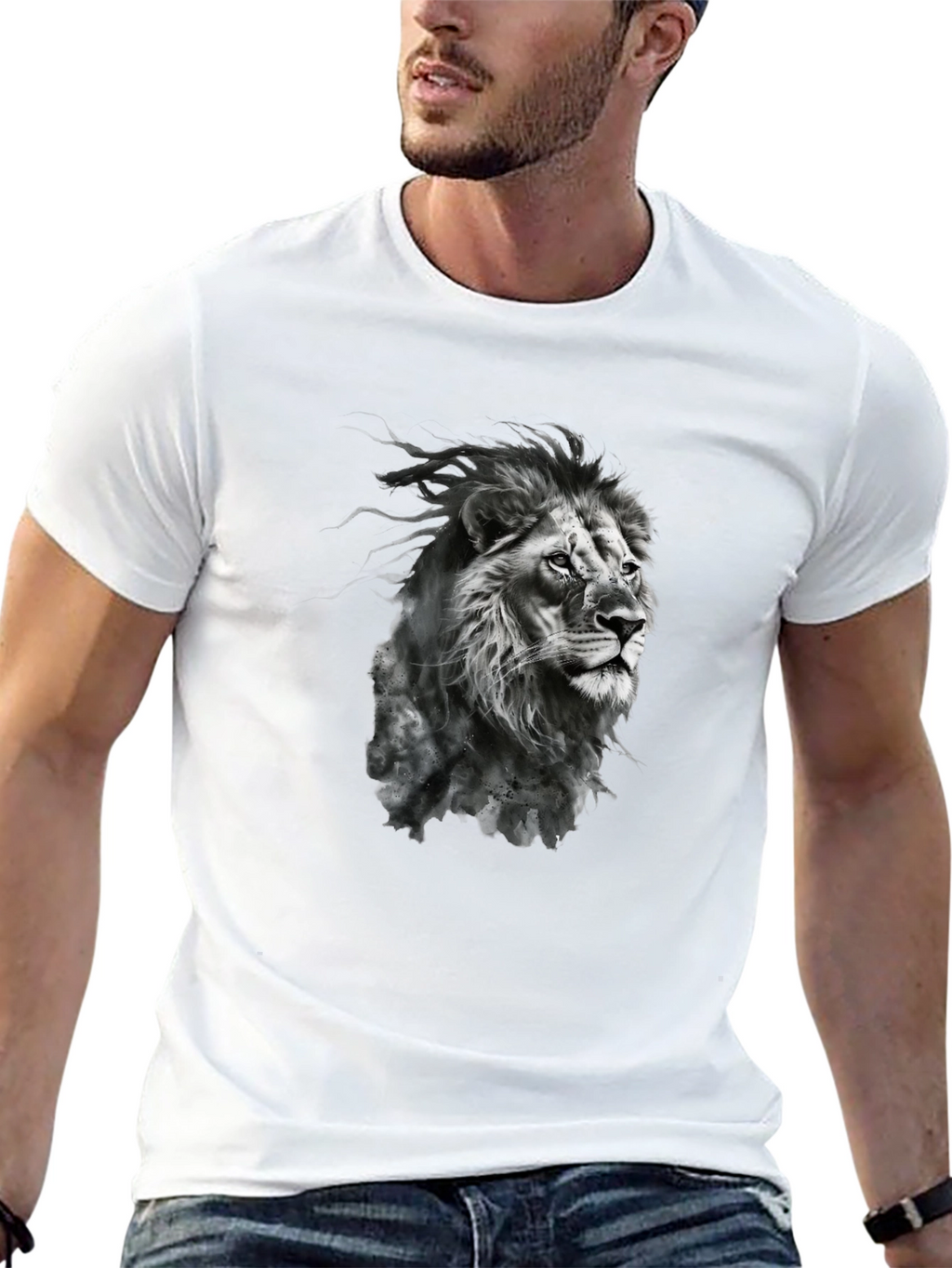 Lion Graphic Black T-Shirt